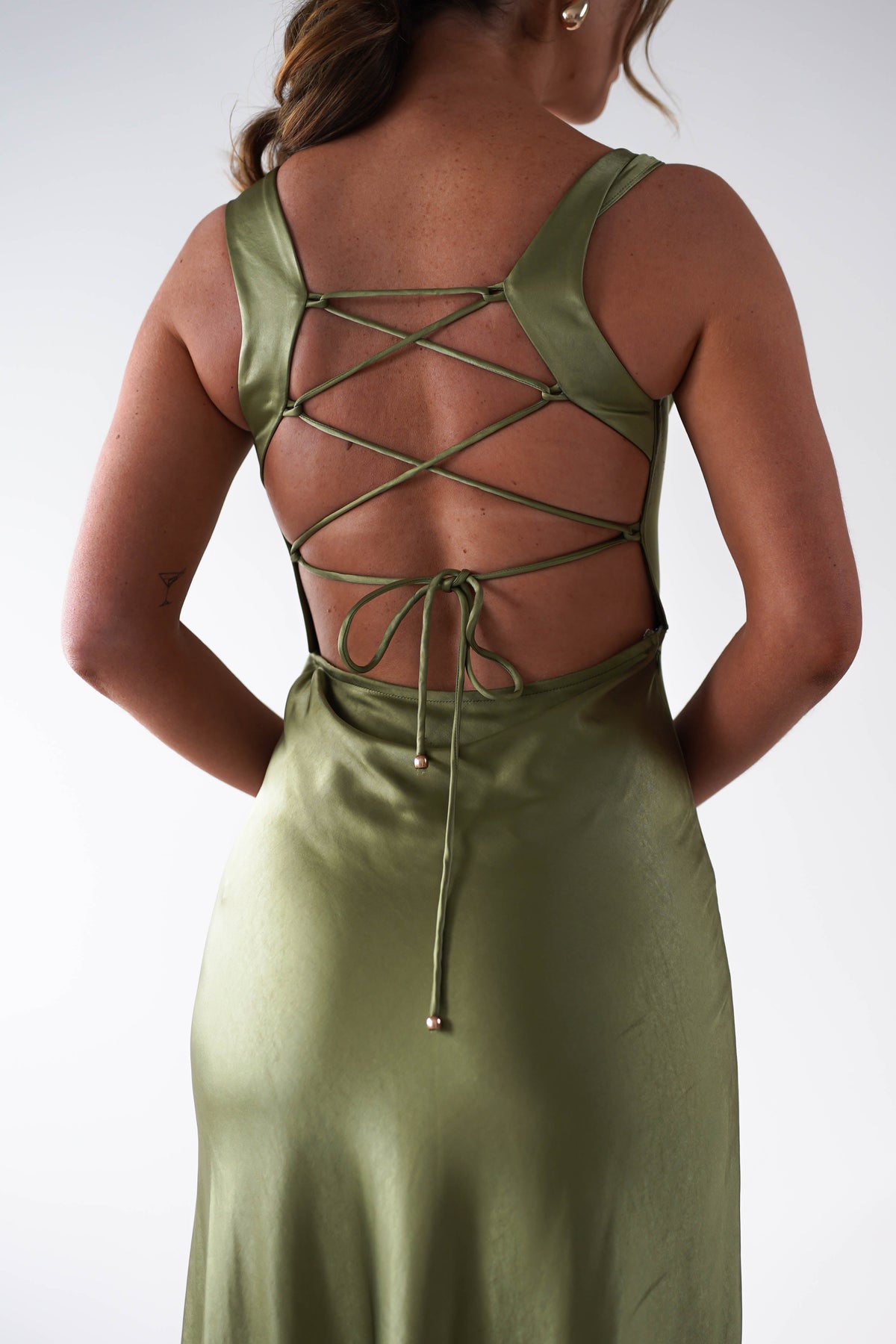 Riviera Soft Satin Maxi Gown | Olive-Oh Hello Clothing