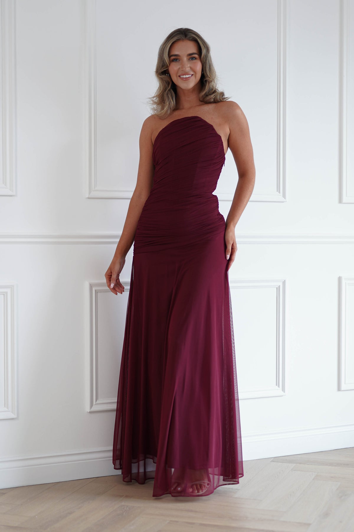 Oh Hello Clothing Women > Clothing > Dresses Romilly Strapless Corset Maxi Dress | Wine