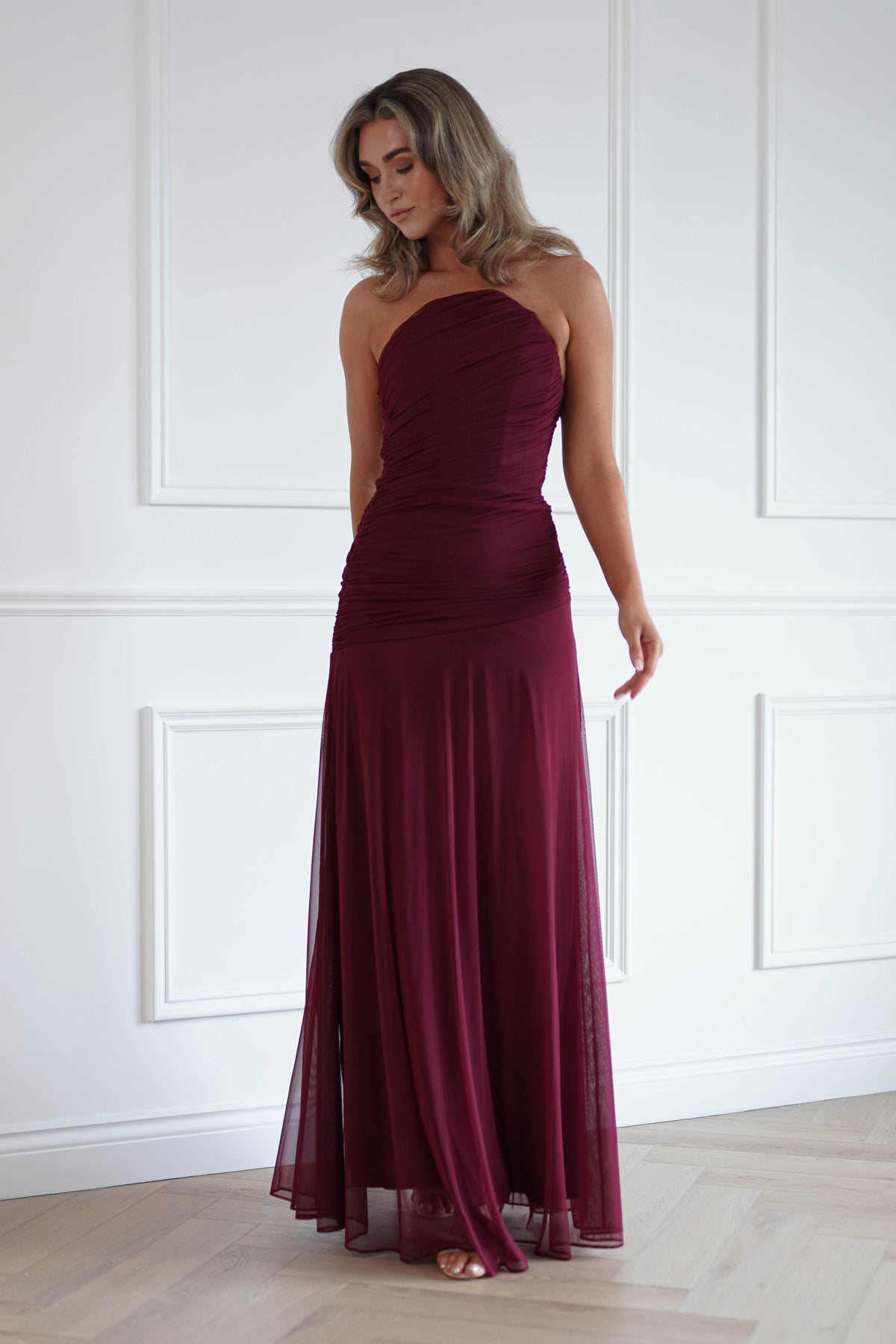 Oh Hello Clothing Women > Clothing > Dresses Romilly Strapless Corset Maxi Dress | Wine