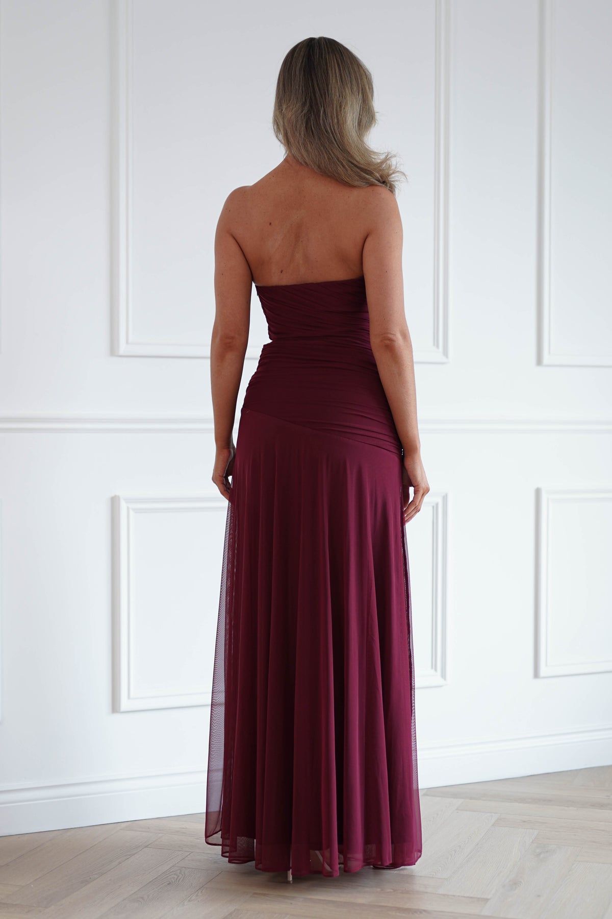 Oh Hello Clothing Women > Clothing > Dresses Romilly Strapless Corset Maxi Dress | Wine