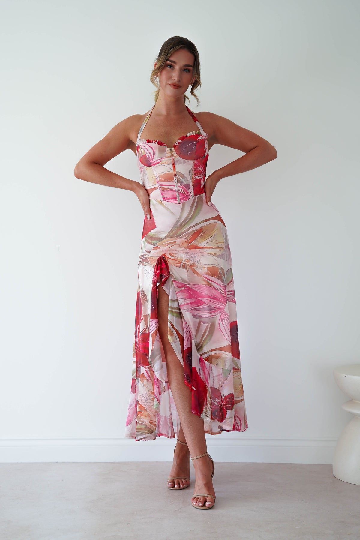 Roselisse Mesh Floral Print Maxi Dress | Mixed Print-Oh Hello Clothing