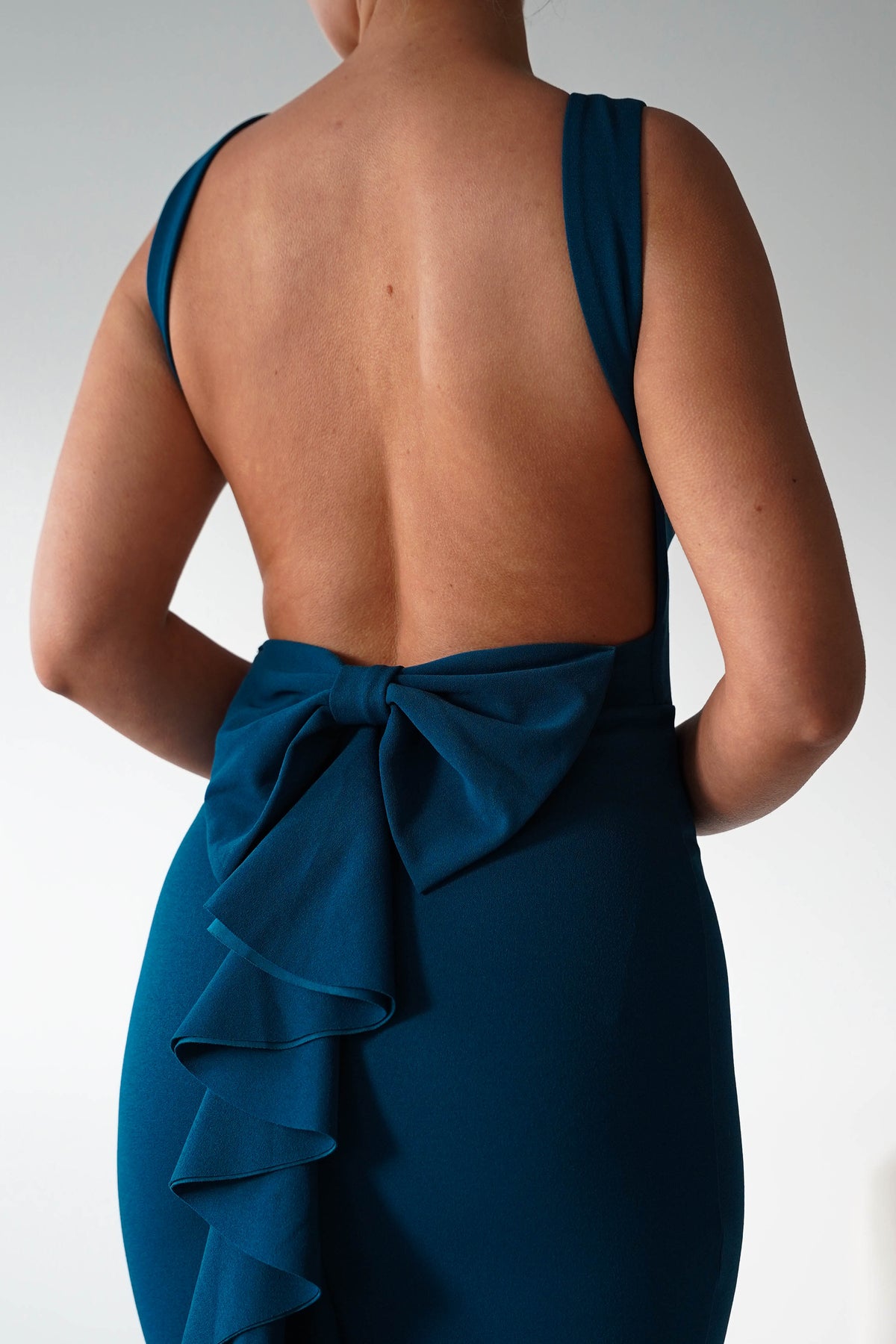Samantha Bow Detail Maxi Dress | Teal-Oh Hello Clothing