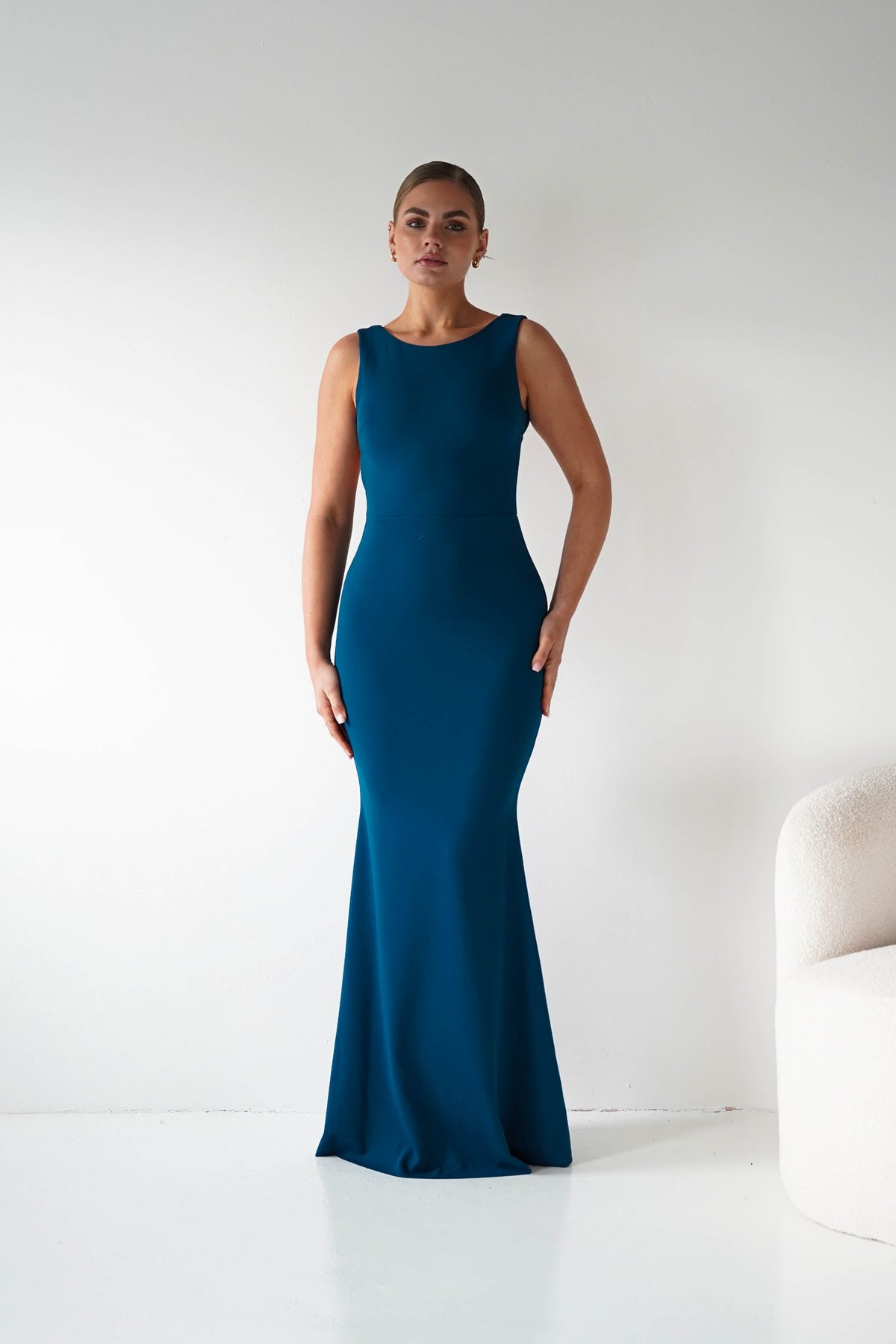Samantha Bow Detail Maxi Dress | Teal-Oh Hello Clothing