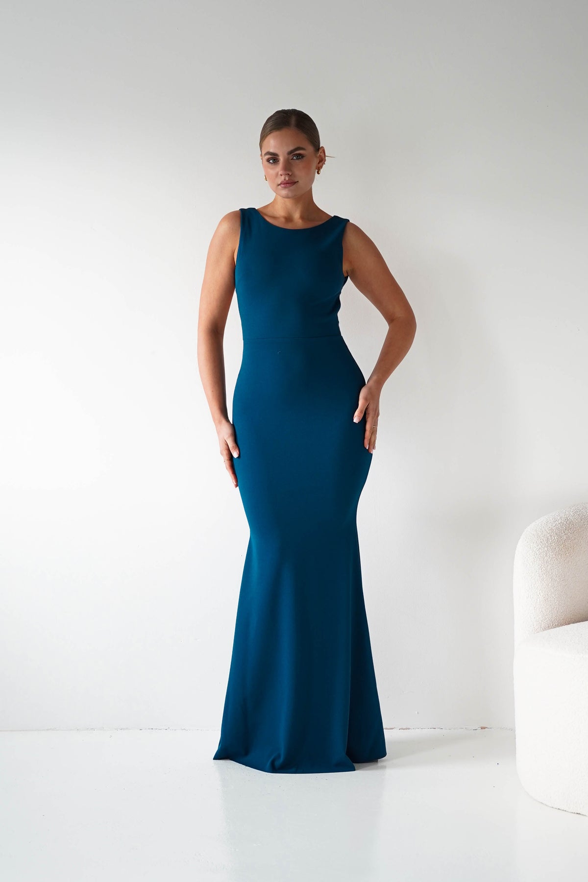 Samantha Bow Detail Maxi Dress | Teal-Oh Hello Clothing