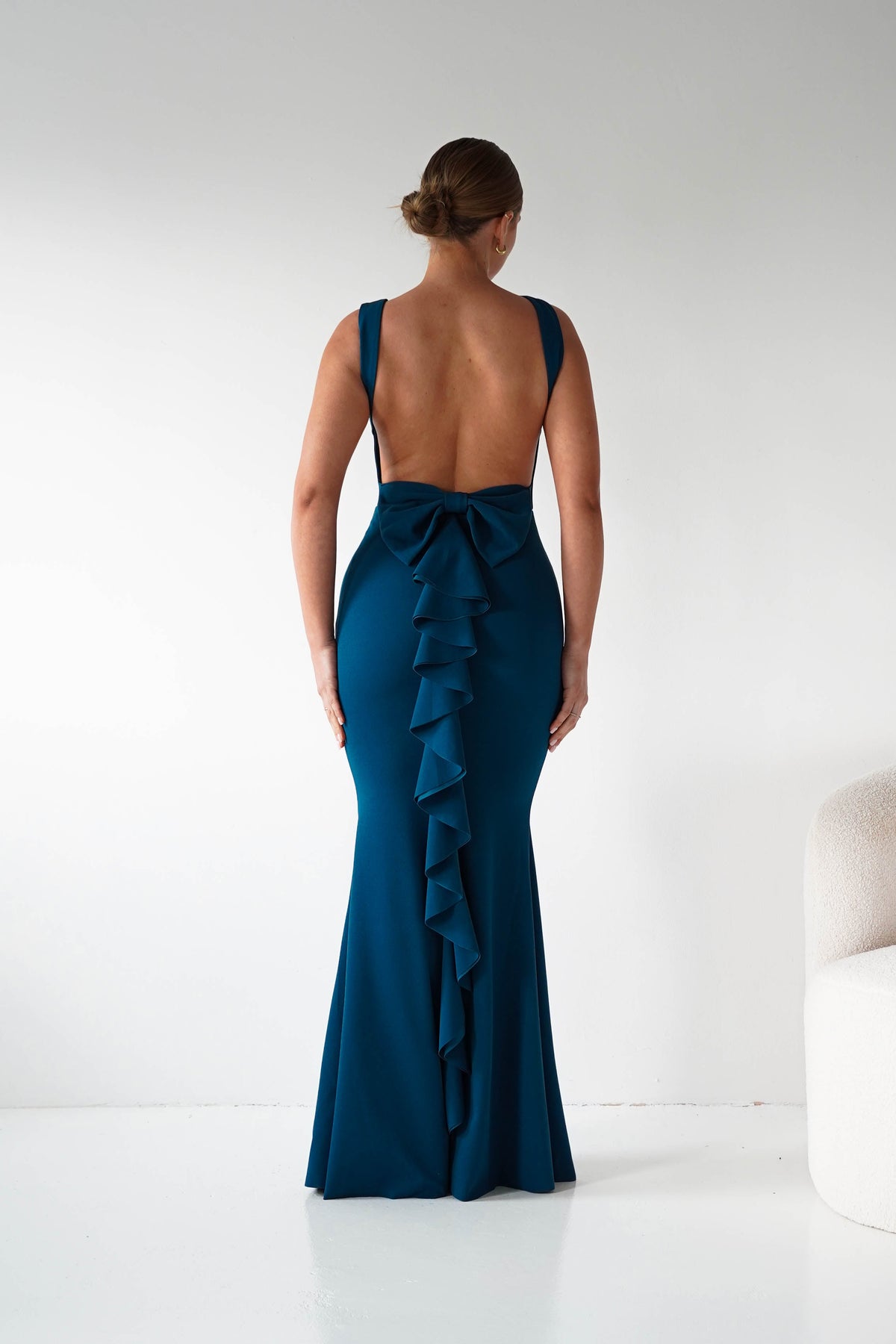 Samantha Bow Detail Maxi Dress | Teal-Oh Hello Clothing