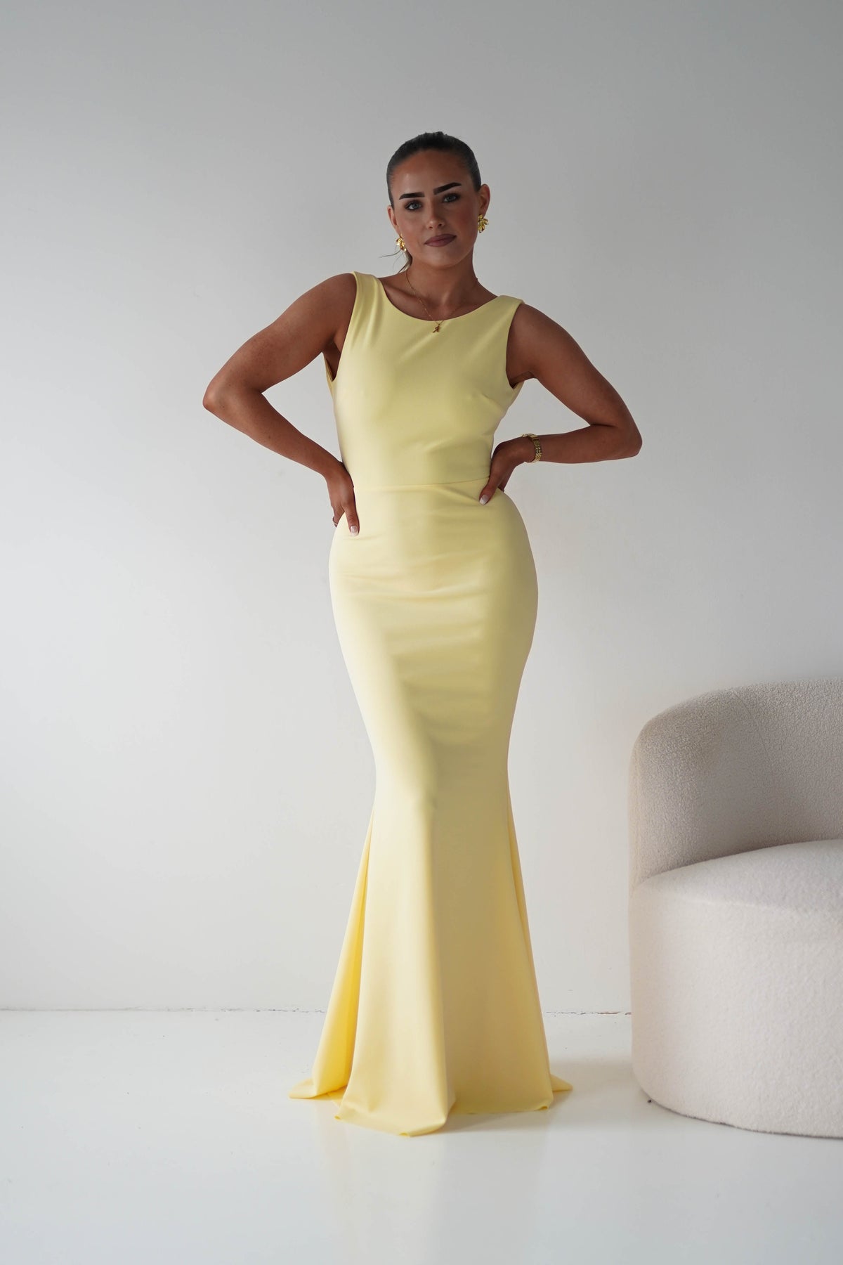 Samantha Bow Detail Maxi Dress | Yellow-Oh Hello Clothing