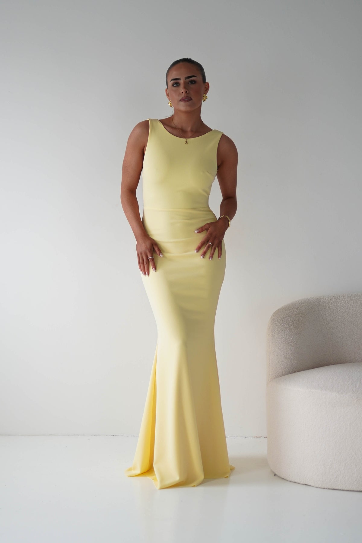 Samantha Bow Detail Maxi Dress | Yellow-Oh Hello Clothing