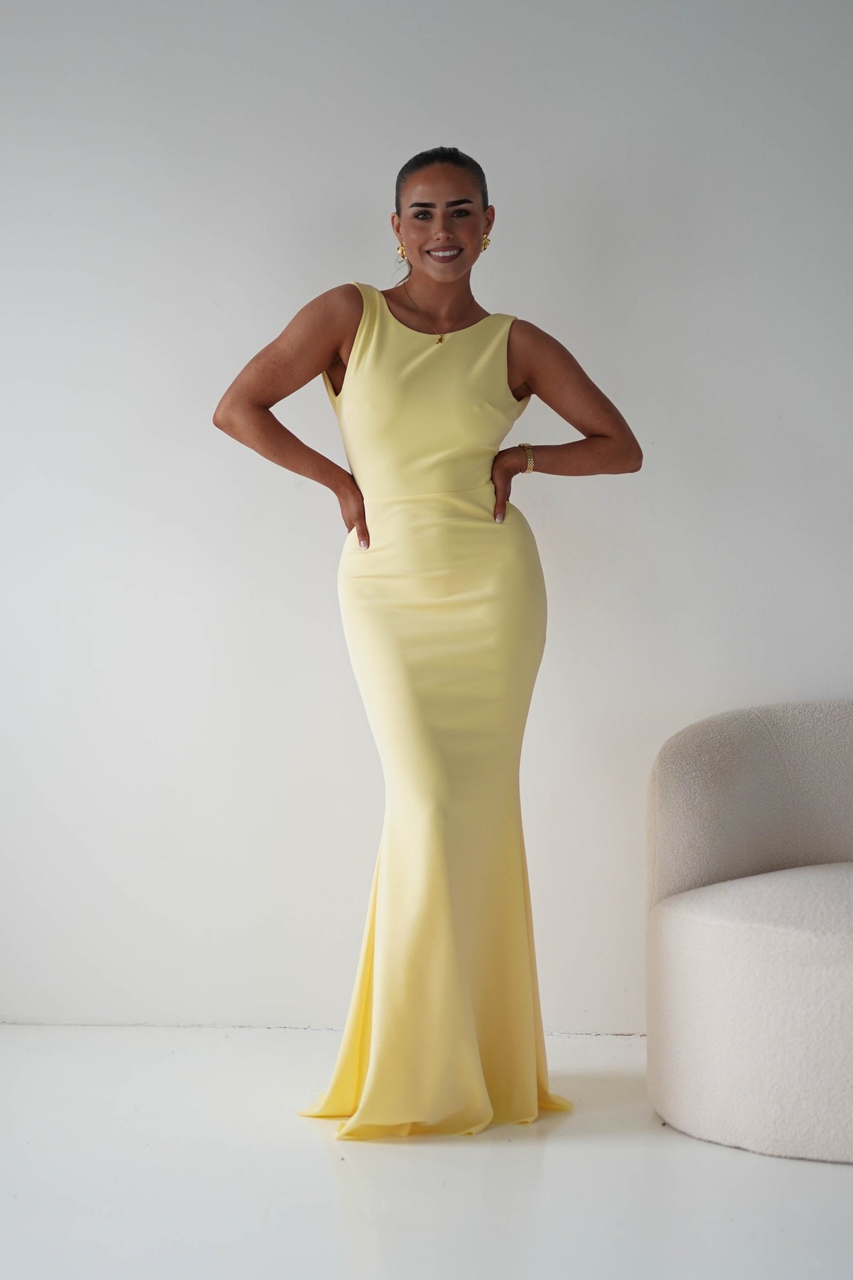 Samantha Bow Detail Maxi Dress | Yellow-Oh Hello Clothing