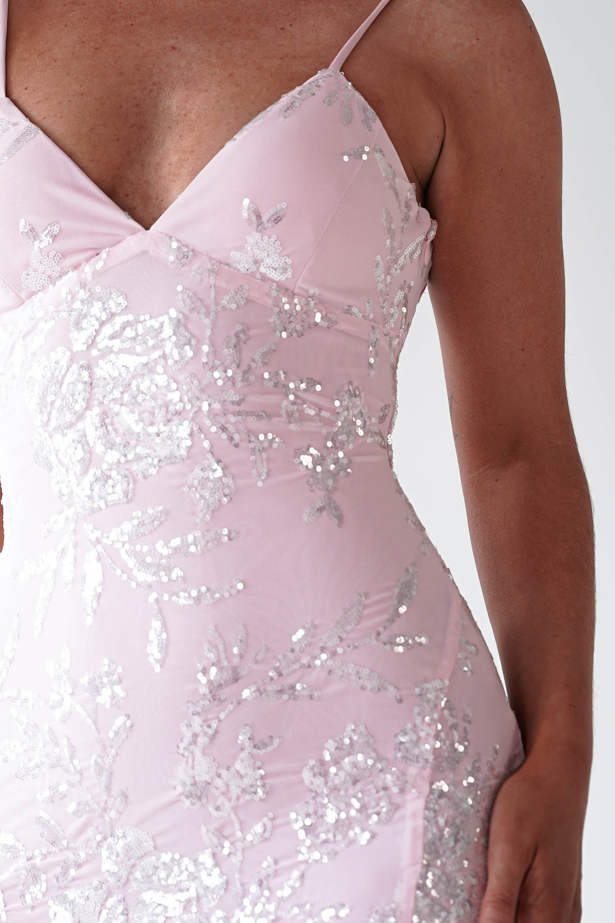 Santorini Butterfly Detail Embellished Gown | Pink-Oh Hello Clothing