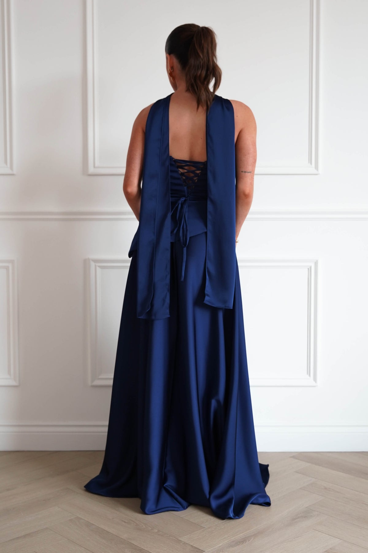 Sheree Dropped Waist Corset Maxi Dress | Navy-Oh Hello Clothing