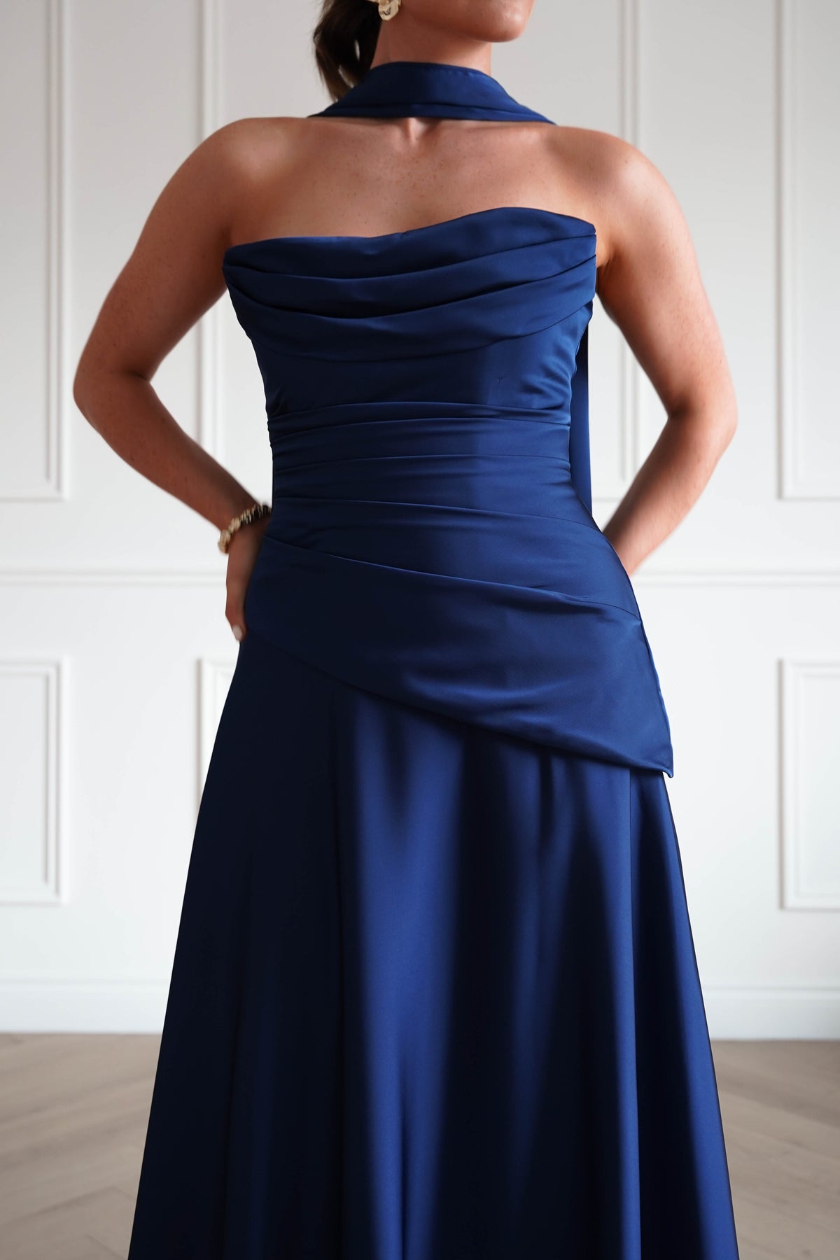 Sheree Dropped Waist Corset Maxi Dress | Navy-Oh Hello Clothing