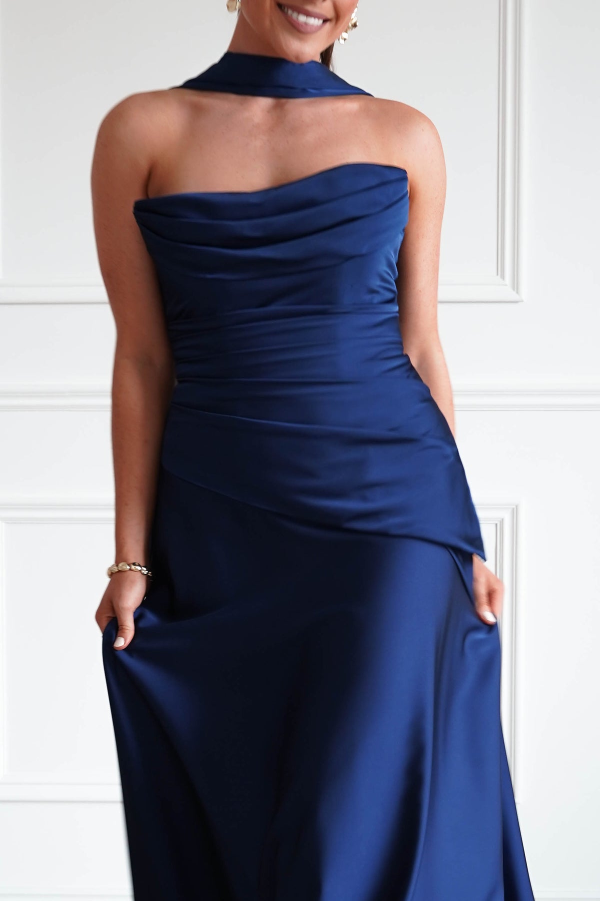 Sheree Dropped Waist Corset Maxi Dress | Navy-Oh Hello Clothing
