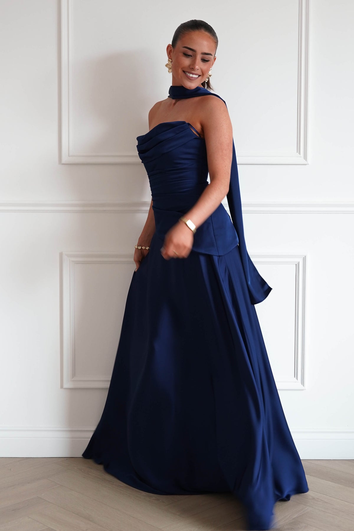 Sheree Dropped Waist Corset Maxi Dress | Navy-Oh Hello Clothing