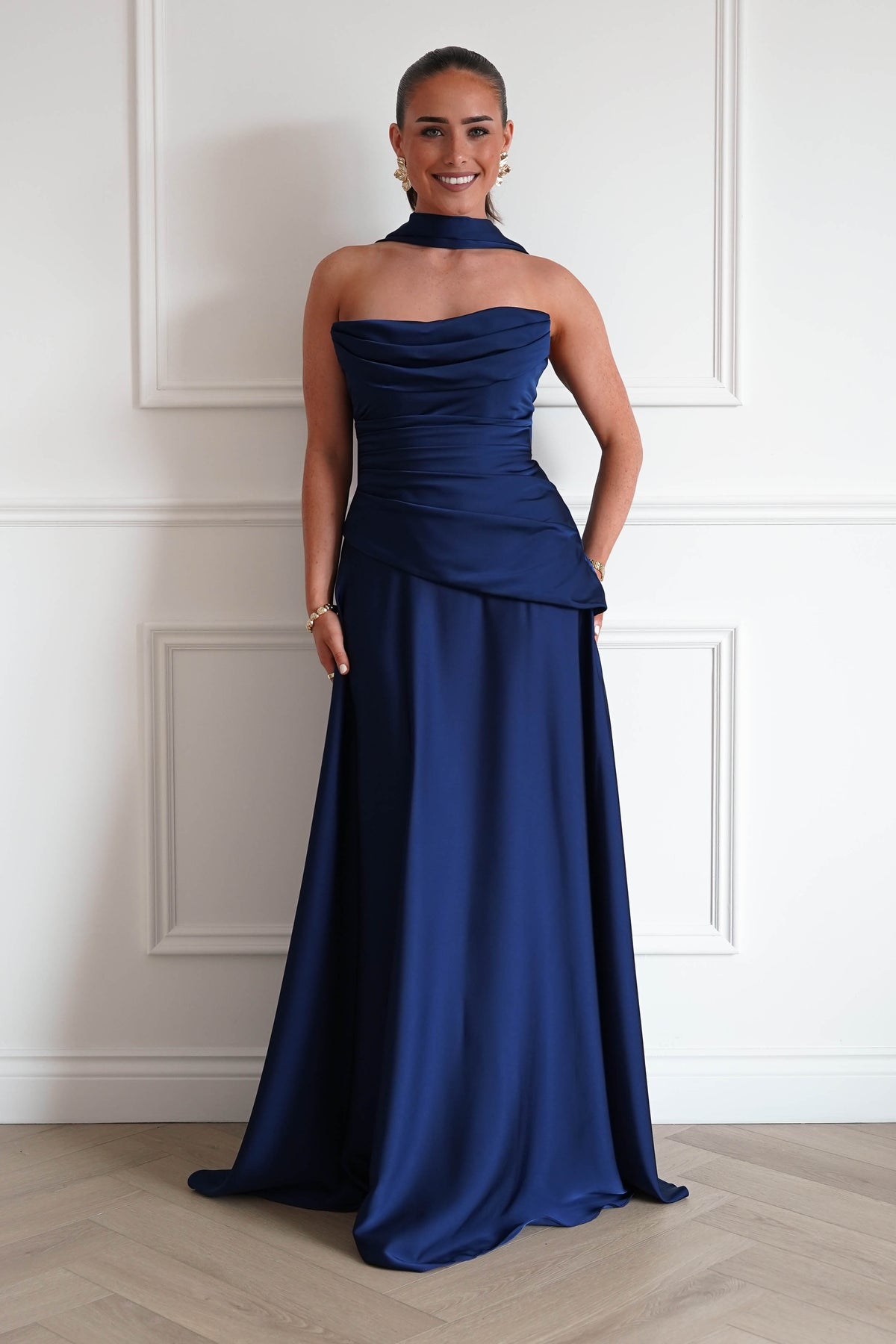 Sheree Dropped Waist Corset Maxi Dress | Navy-Oh Hello Clothing