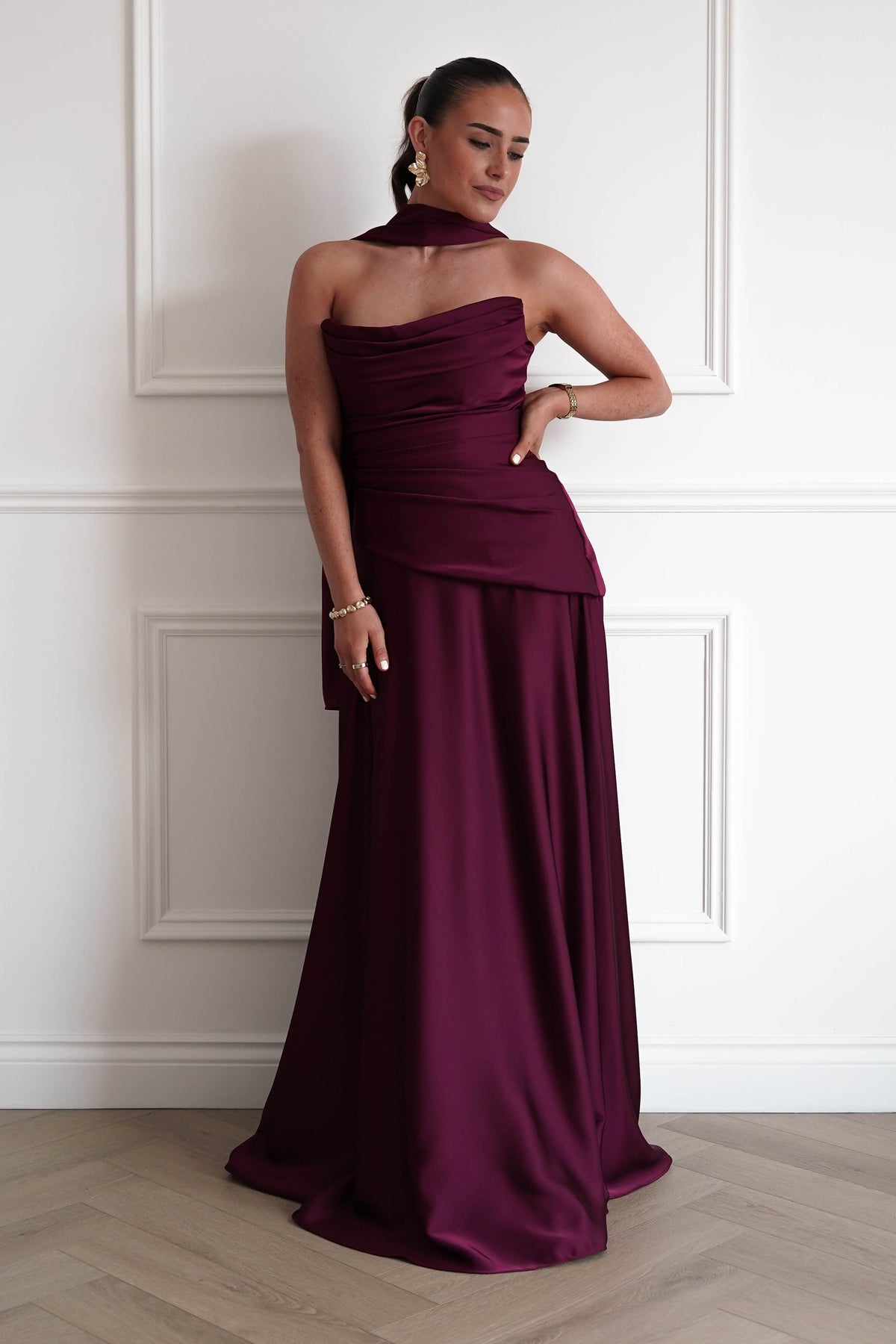 Sheree Dropped Waist Corset Maxi Dress | Wine-Oh Hello Clothing