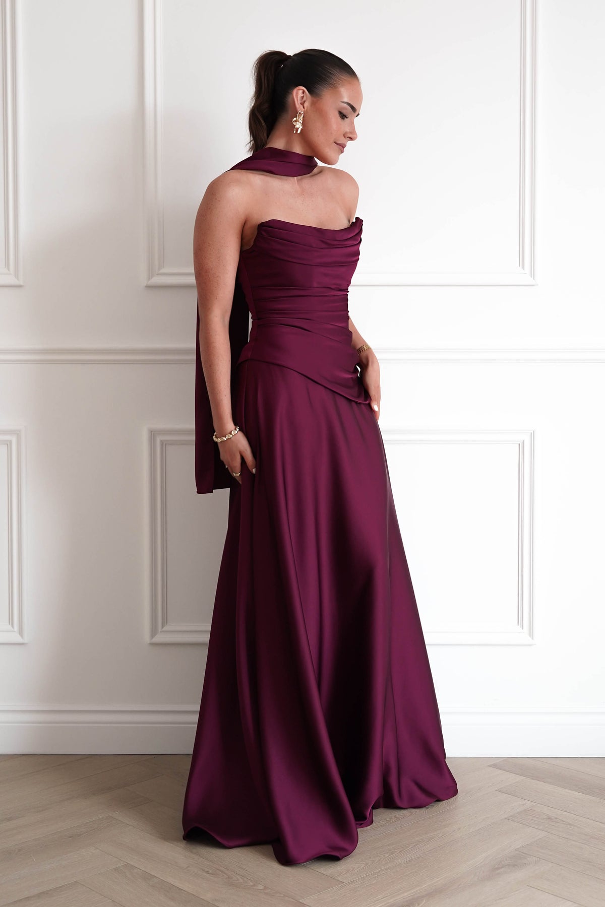 Sheree Dropped Waist Corset Maxi Dress | Wine-Oh Hello Clothing
