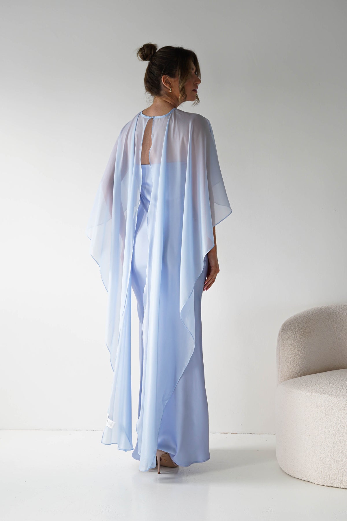 Soho Strapless Satin Maxi Dress | Dusty Blue-Oh Hello Clothing