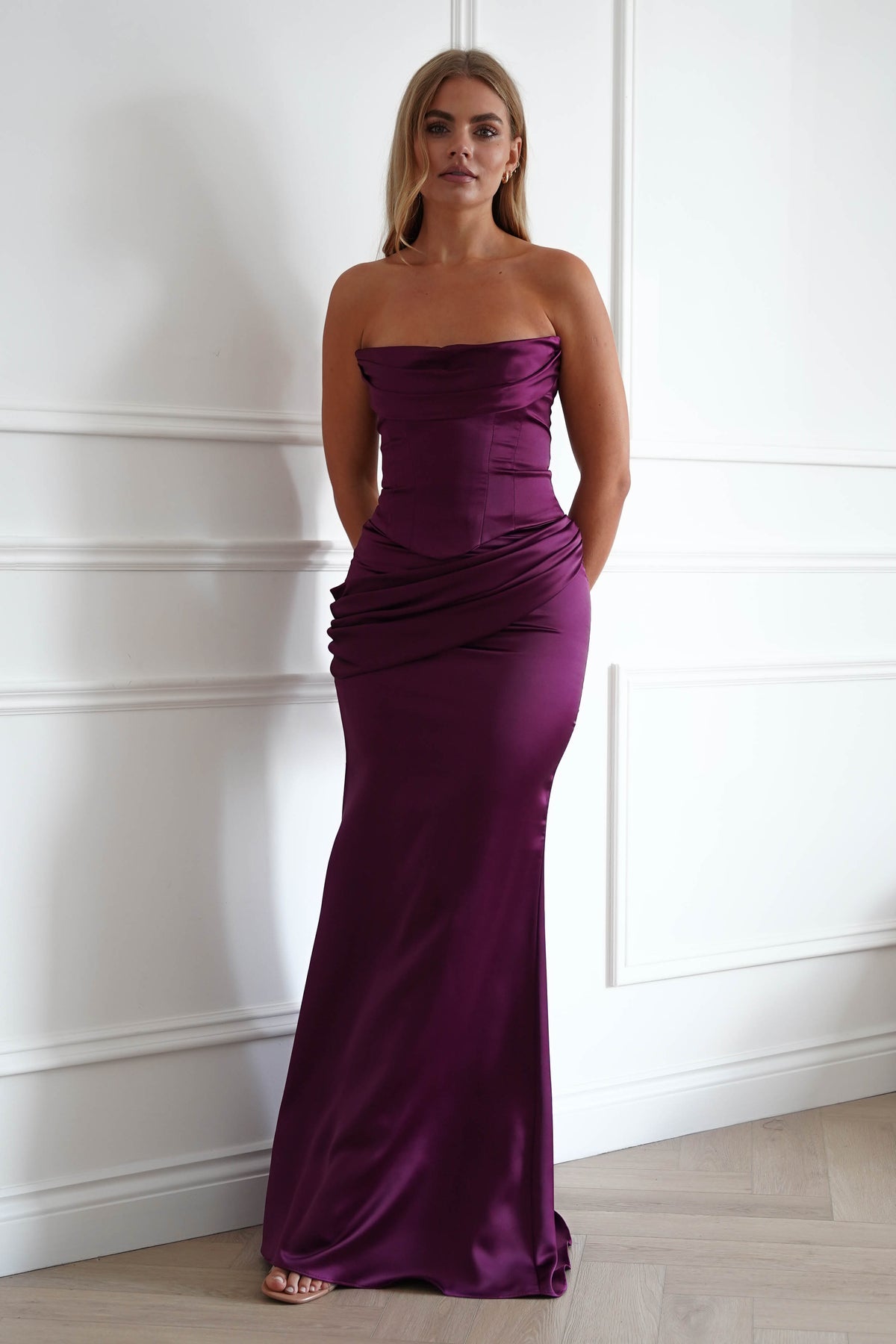Solace Draped Corset & Skirt 2 Piece | Mulberry-Oh Hello Clothing