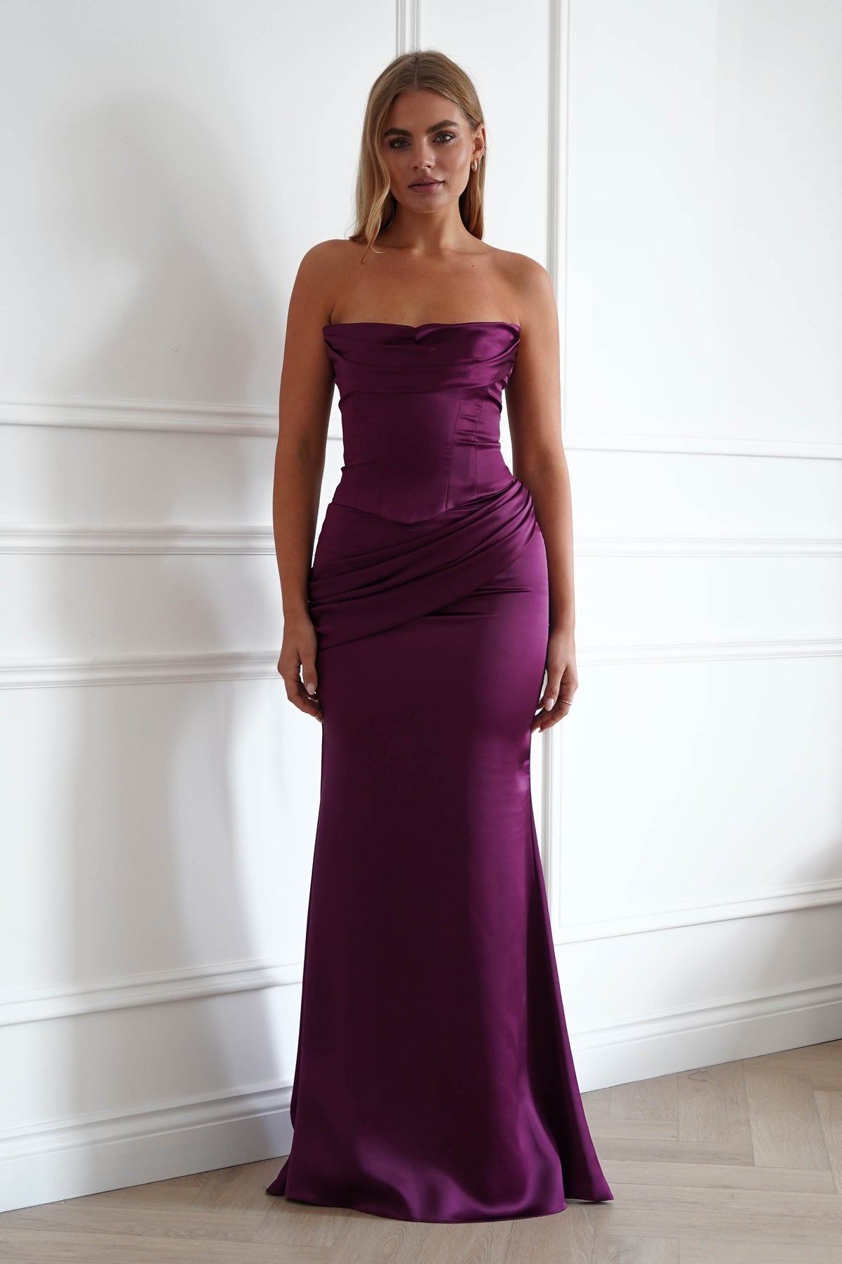 Solace Draped Corset & Skirt 2 Piece | Mulberry-Oh Hello Clothing