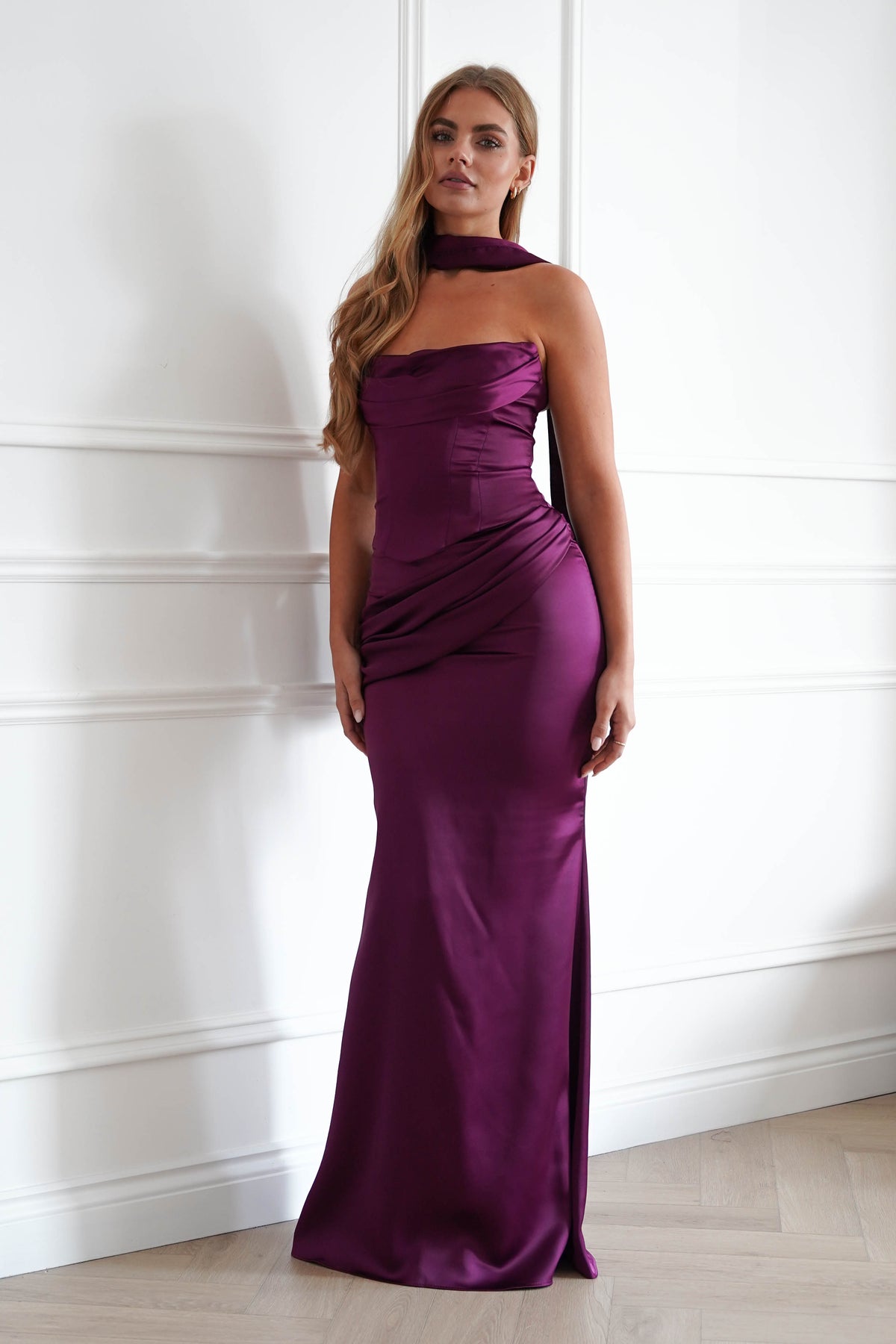 Solace Draped Corset & Skirt 2 Piece | Mulberry-Oh Hello Clothing