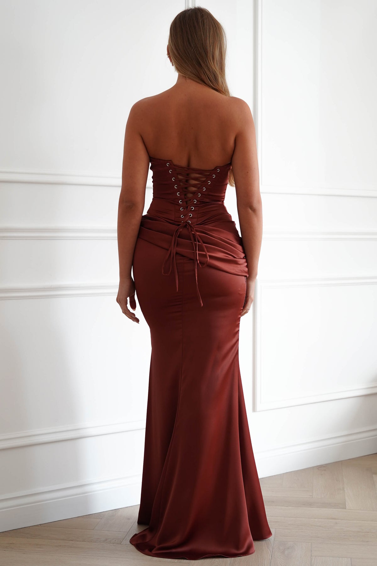Solace Draped Corset & Skirt 2 Piece | Rust-Oh Hello Clothing