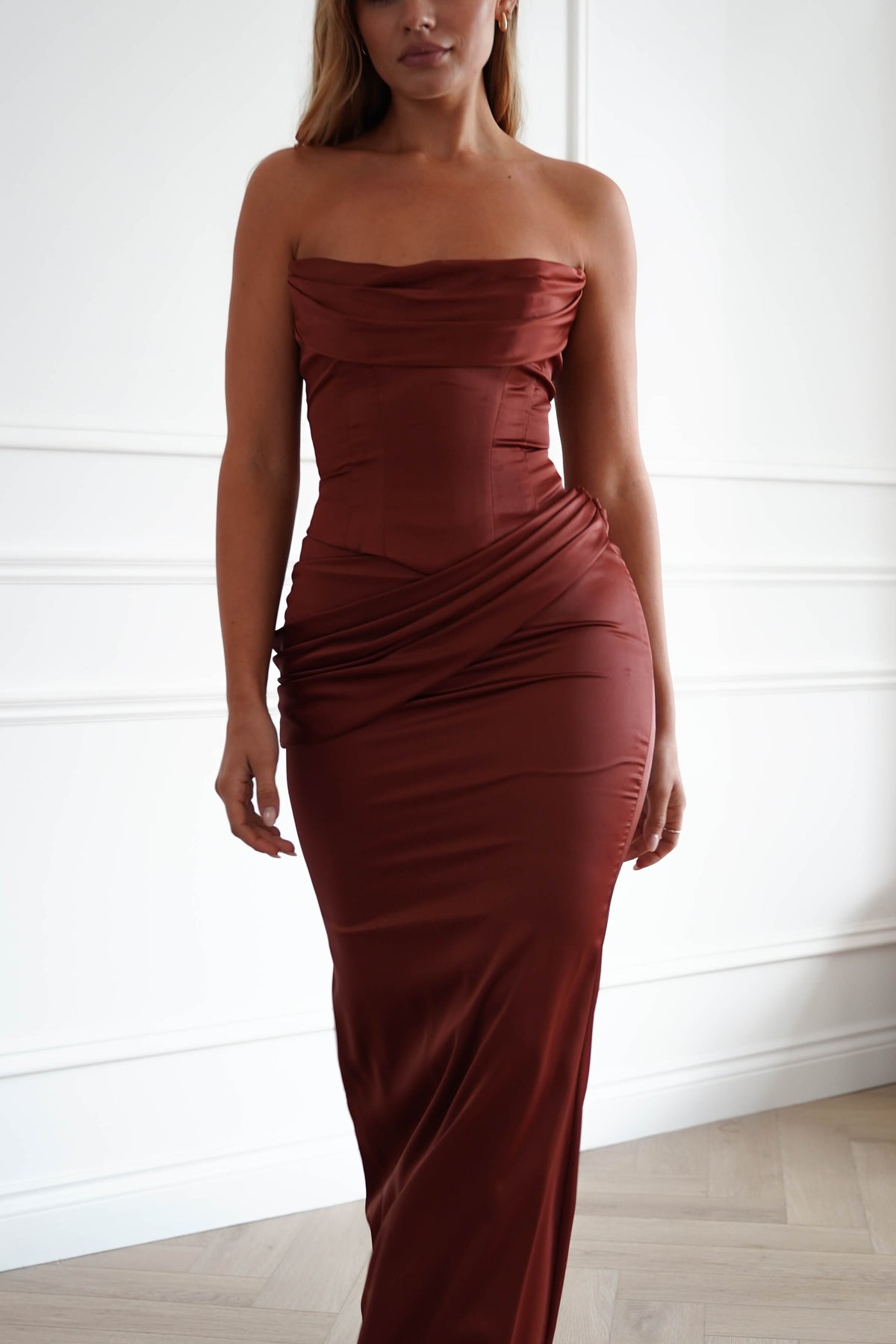 Solace Draped Corset & Skirt 2 Piece | Rust-Oh Hello Clothing