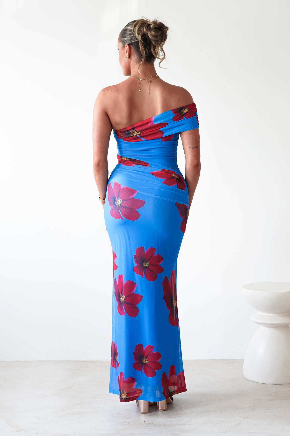 Solara Floral Print Mesh Maxi Dress | Blue-Oh Hello Clothing
