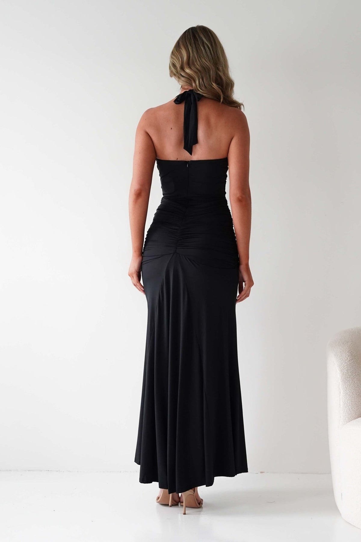Sophia Low Cut Bodycon Maxi Dress | Black-Oh Hello Clothing
