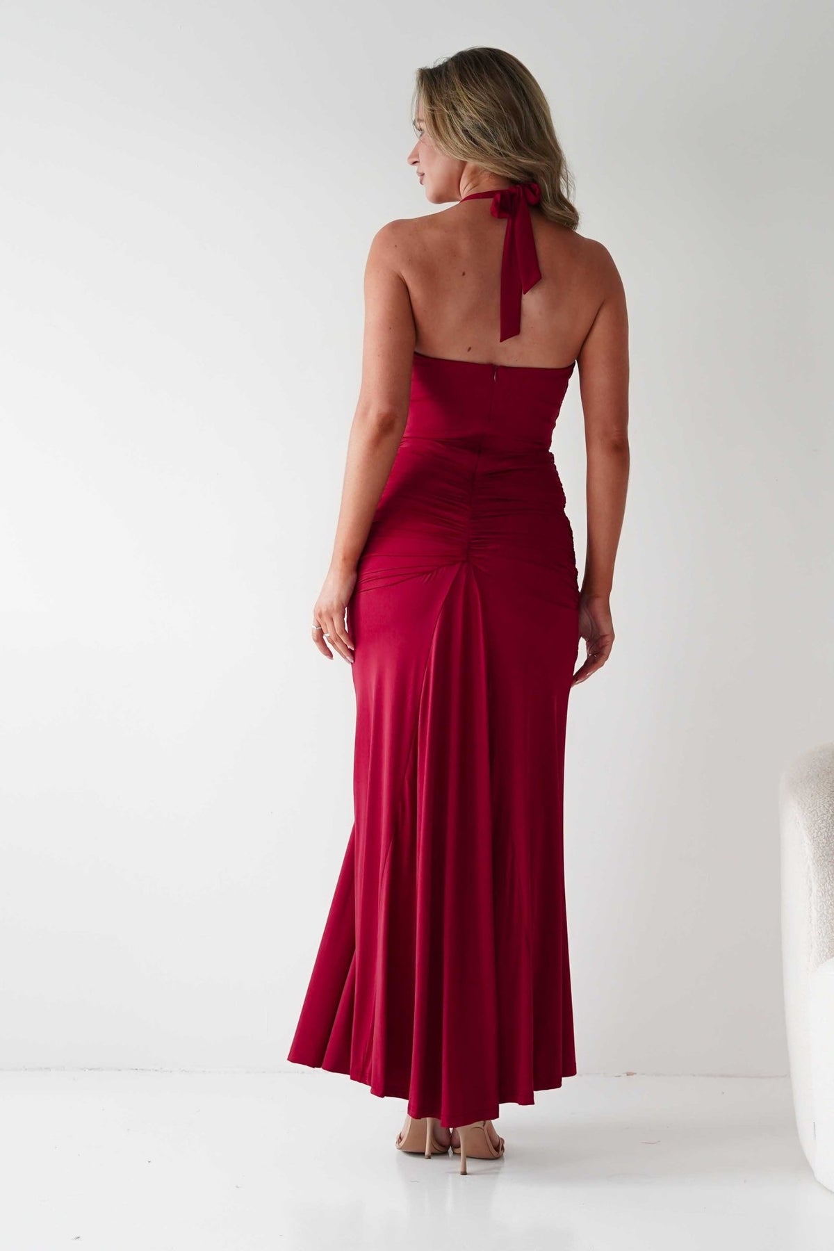 Sophia Low Cut Bodycon Maxi Dress | Red-Oh Hello Clothing