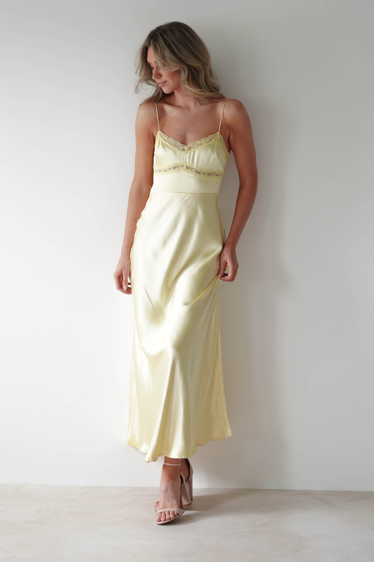Sophia Soft Lace Maxi Dress | Yellow-Oh Hello Clothing