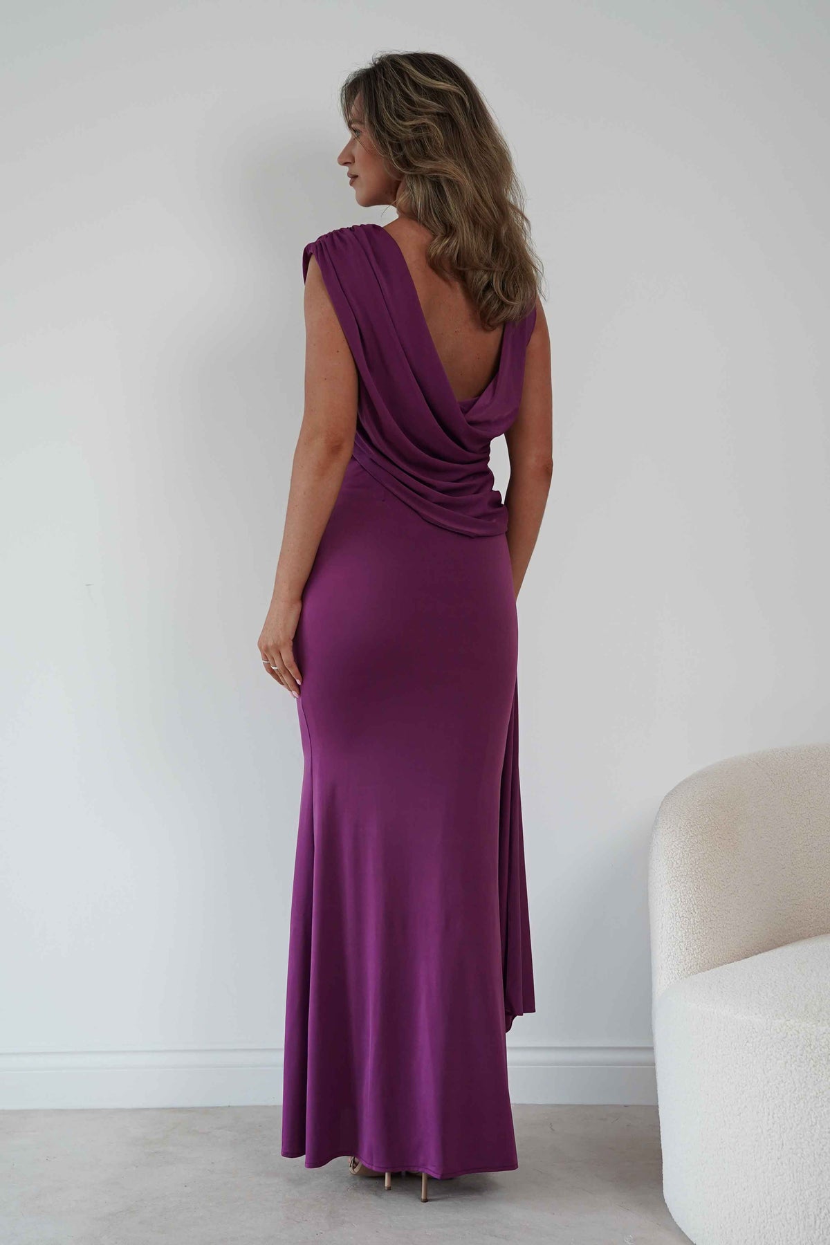 Sophine Draped Ruched Maxi Dress | Plum-Oh Hello Clothing