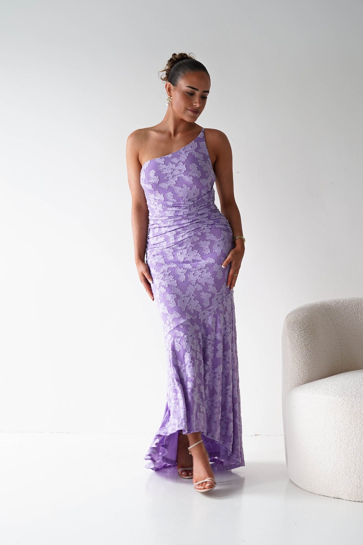 Spritz Textured Floral Maxi Dress | Lilac-Oh Hello Clothing