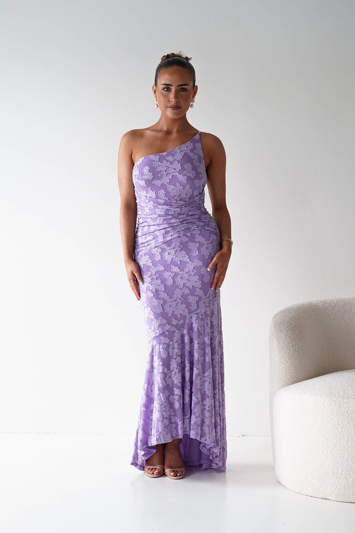 Spritz Textured Floral Maxi Dress | Lilac-Oh Hello Clothing