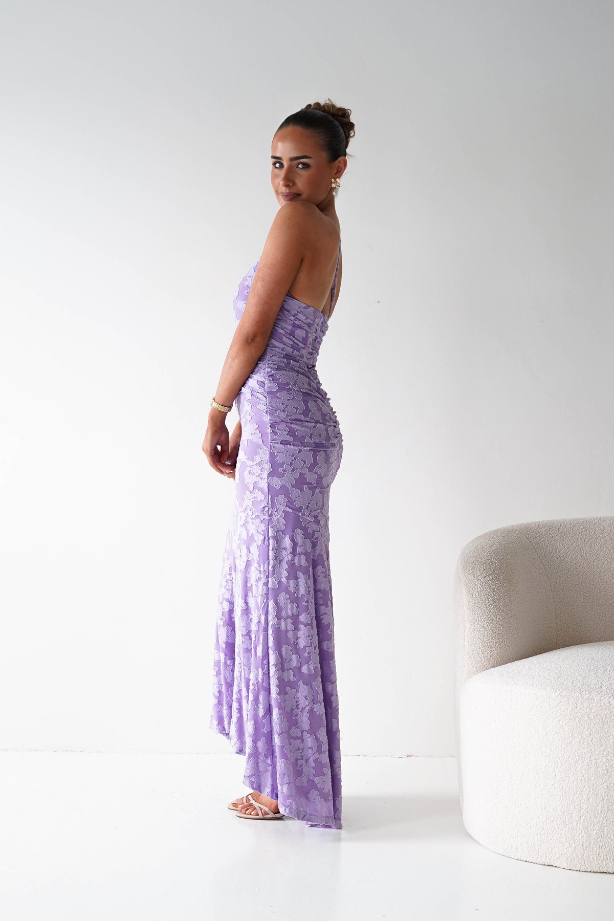 Spritz Textured Floral Maxi Dress | Lilac-Oh Hello Clothing