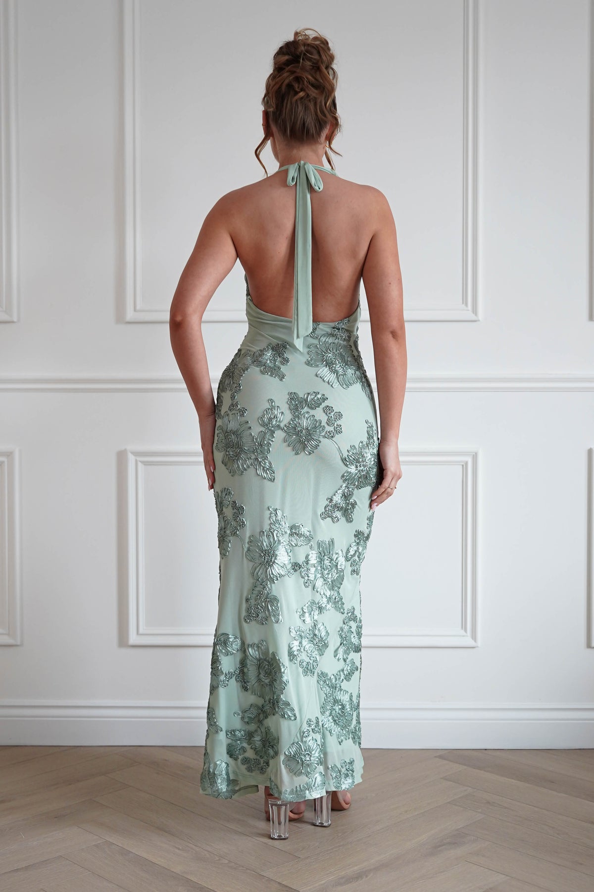 Sutton Floral Textured Maxi Dress | Green-Oh Hello Clothing