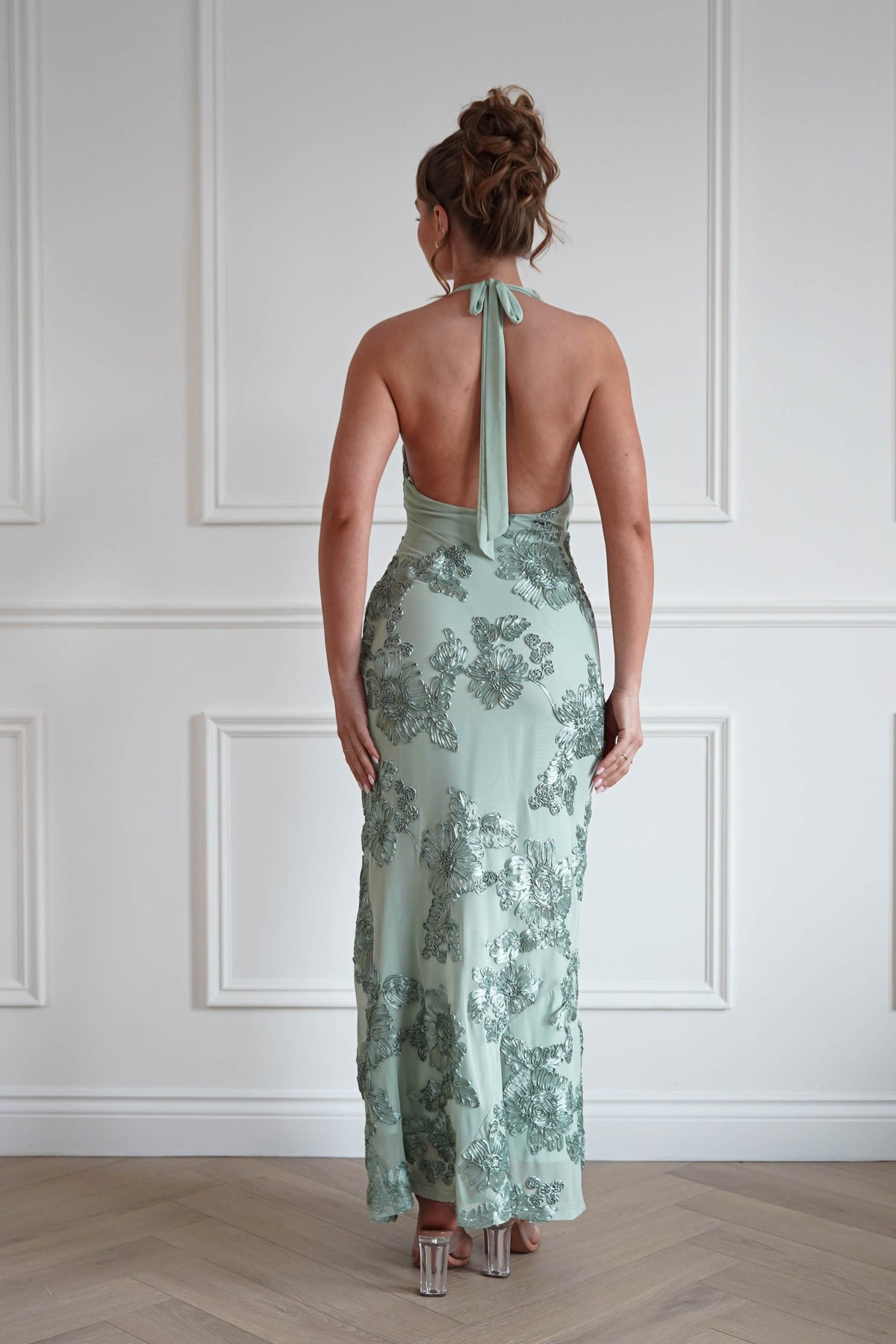 Sutton Floral Textured Maxi Dress | Green-Oh Hello Clothing