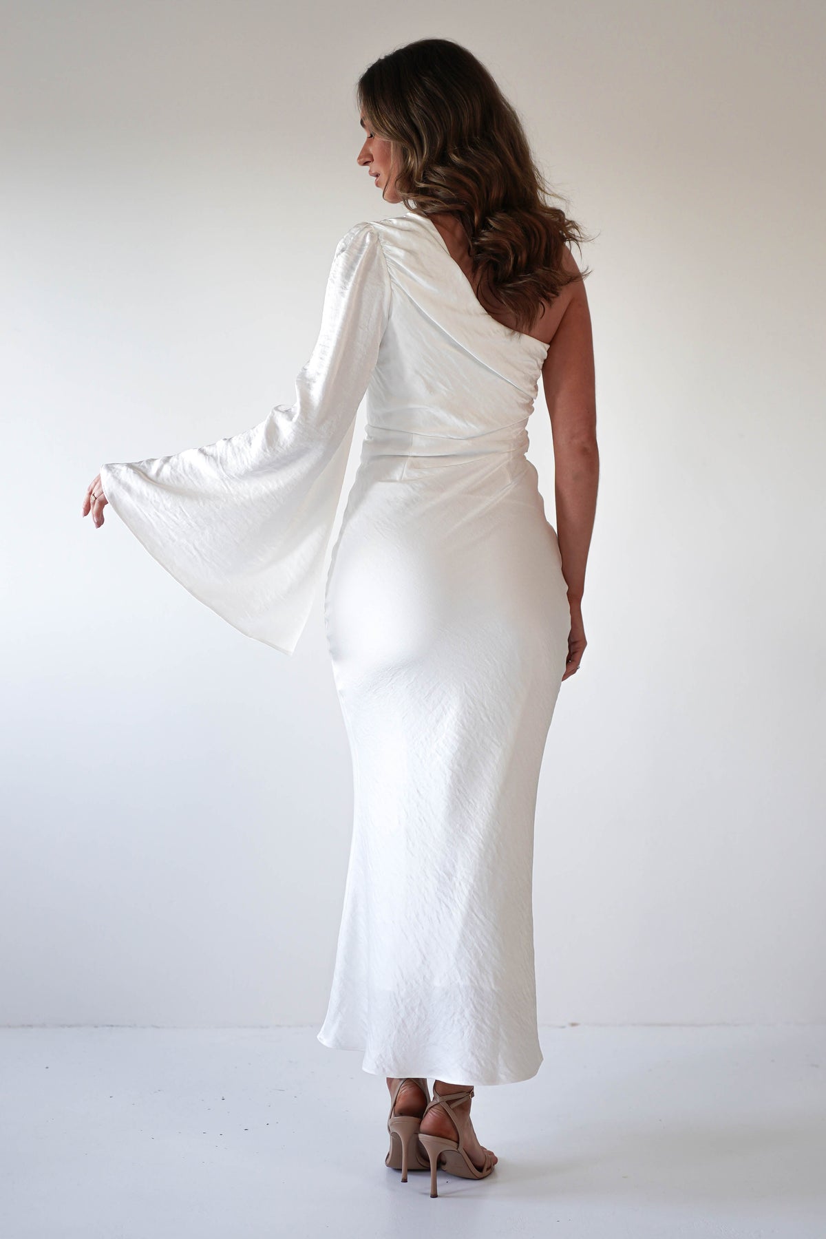 Sylvana Silky Maxi Dress | Ivory-Oh Hello Clothing