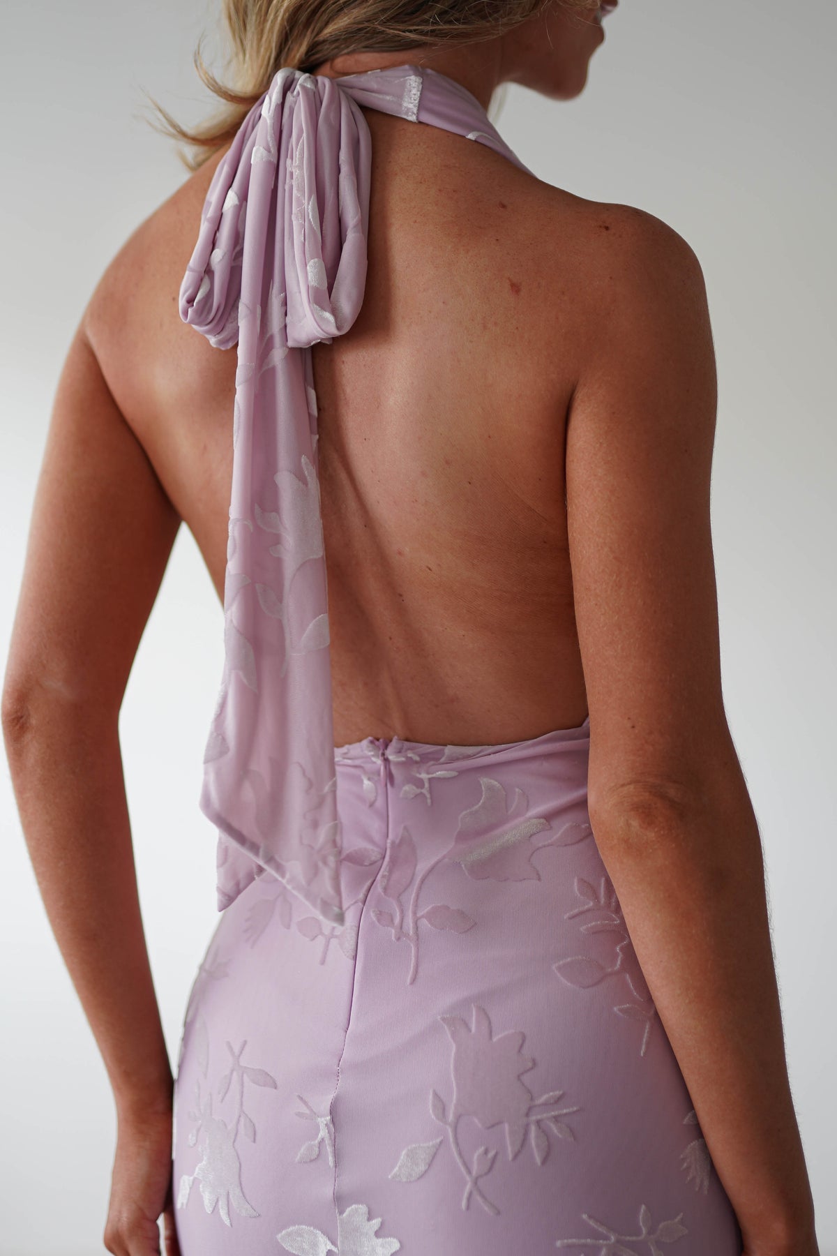 Tara Floral Jacquard Maxi Dress | Light Lilac-Oh Hello Clothing