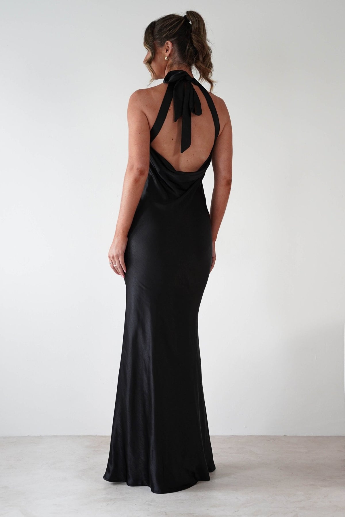 Taylee Halterneck Maxi Dress | Black-Oh Hello Clothing