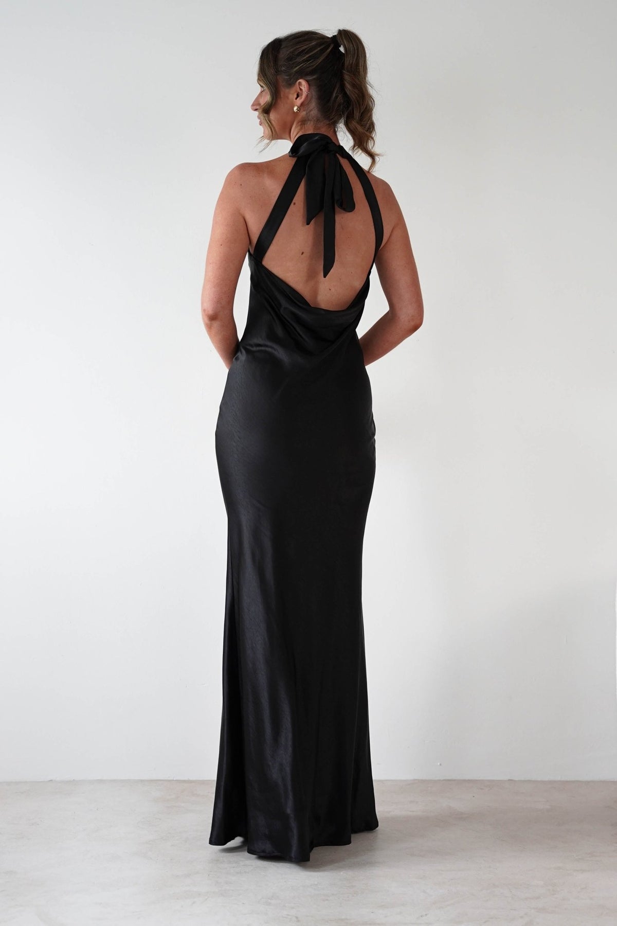 Taylee Halterneck Maxi Dress | Black-Oh Hello Clothing