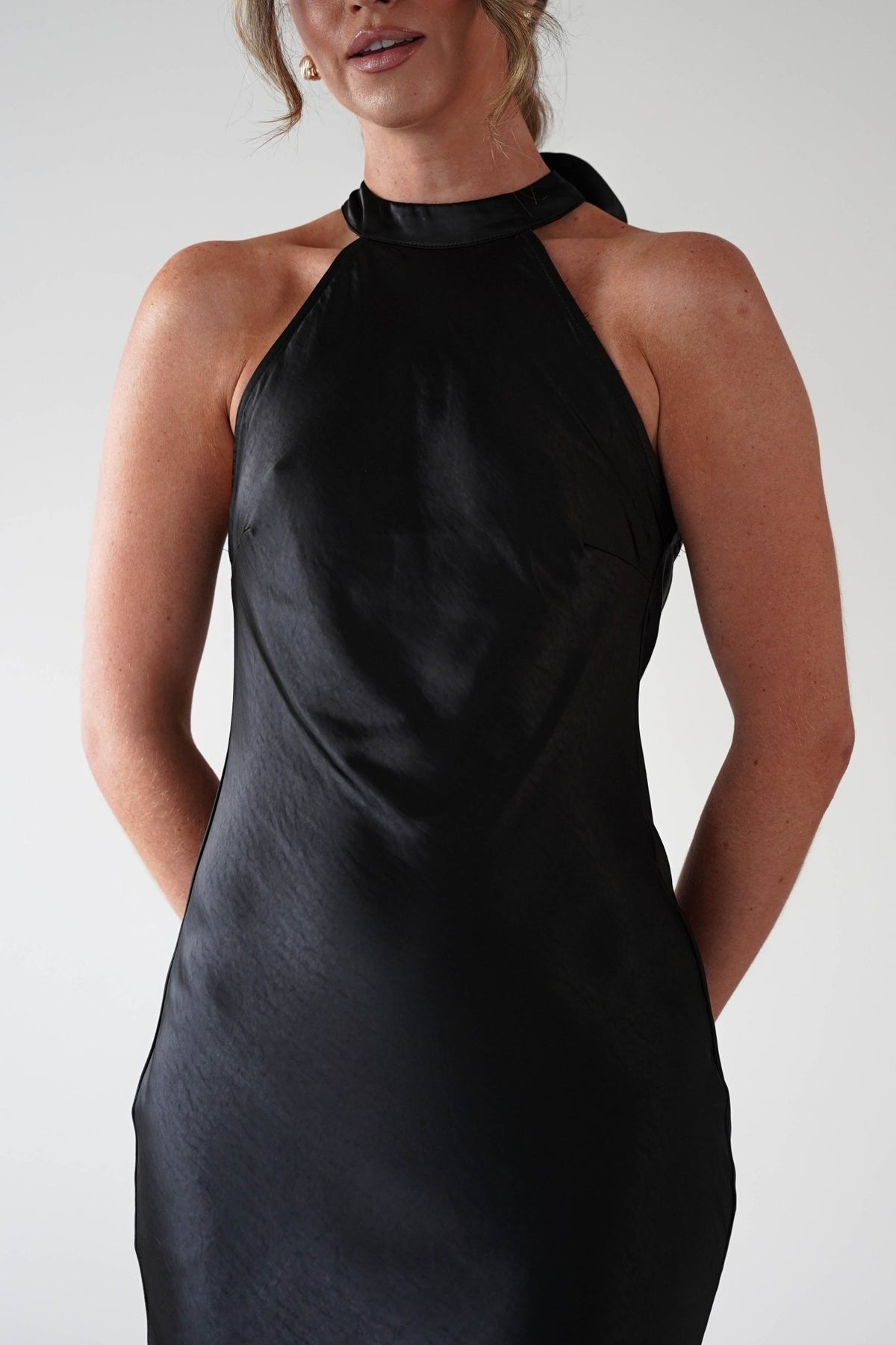 Taylee Halterneck Maxi Dress | Black-Oh Hello Clothing
