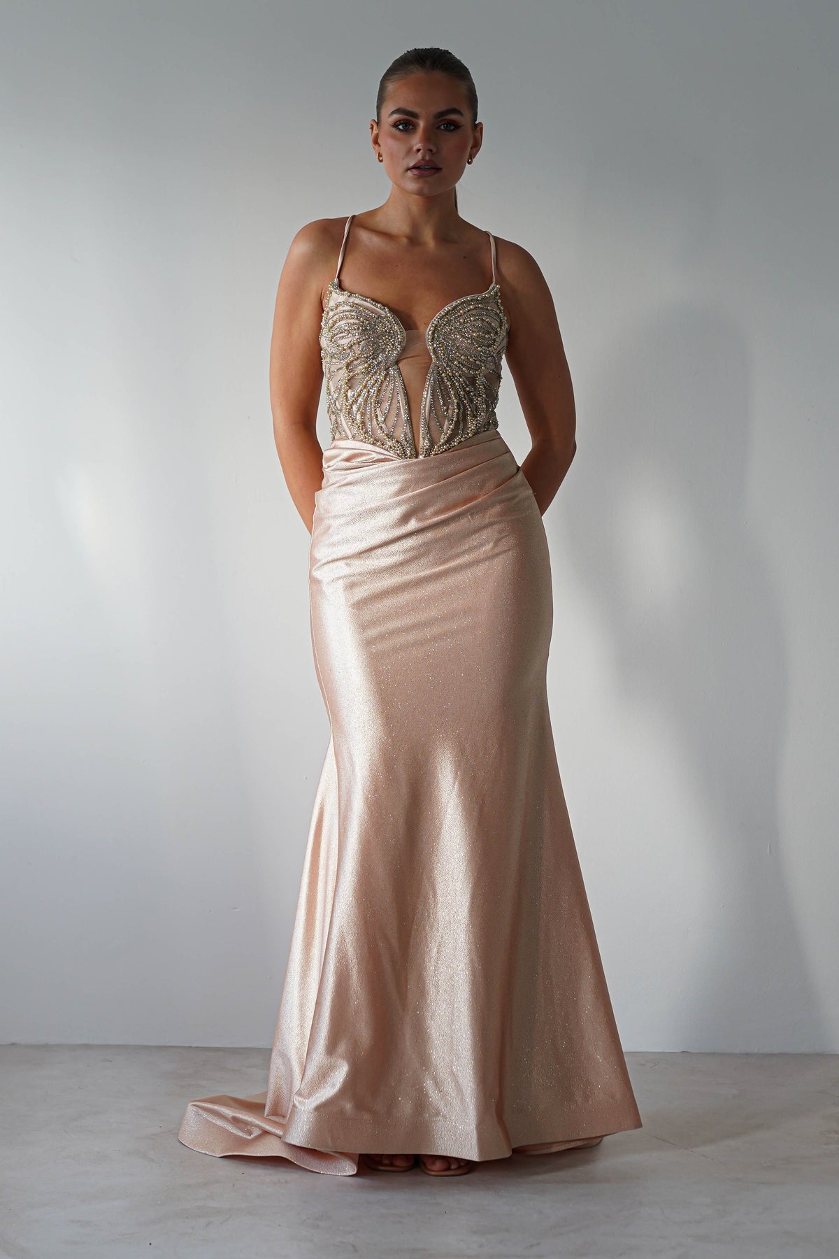 The Butterfly Embellished Bodycon Gown | Gold-Oh Hello Clothing