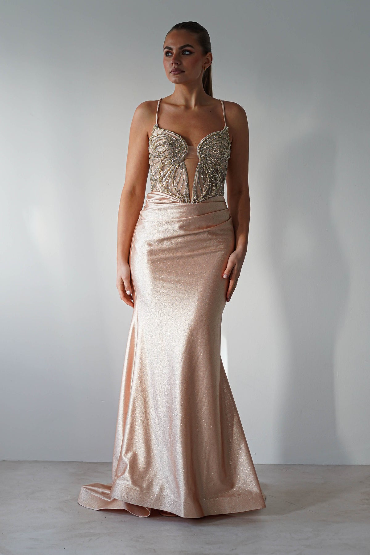 The Butterfly Embellished Bodycon Gown | Gold-Oh Hello Clothing