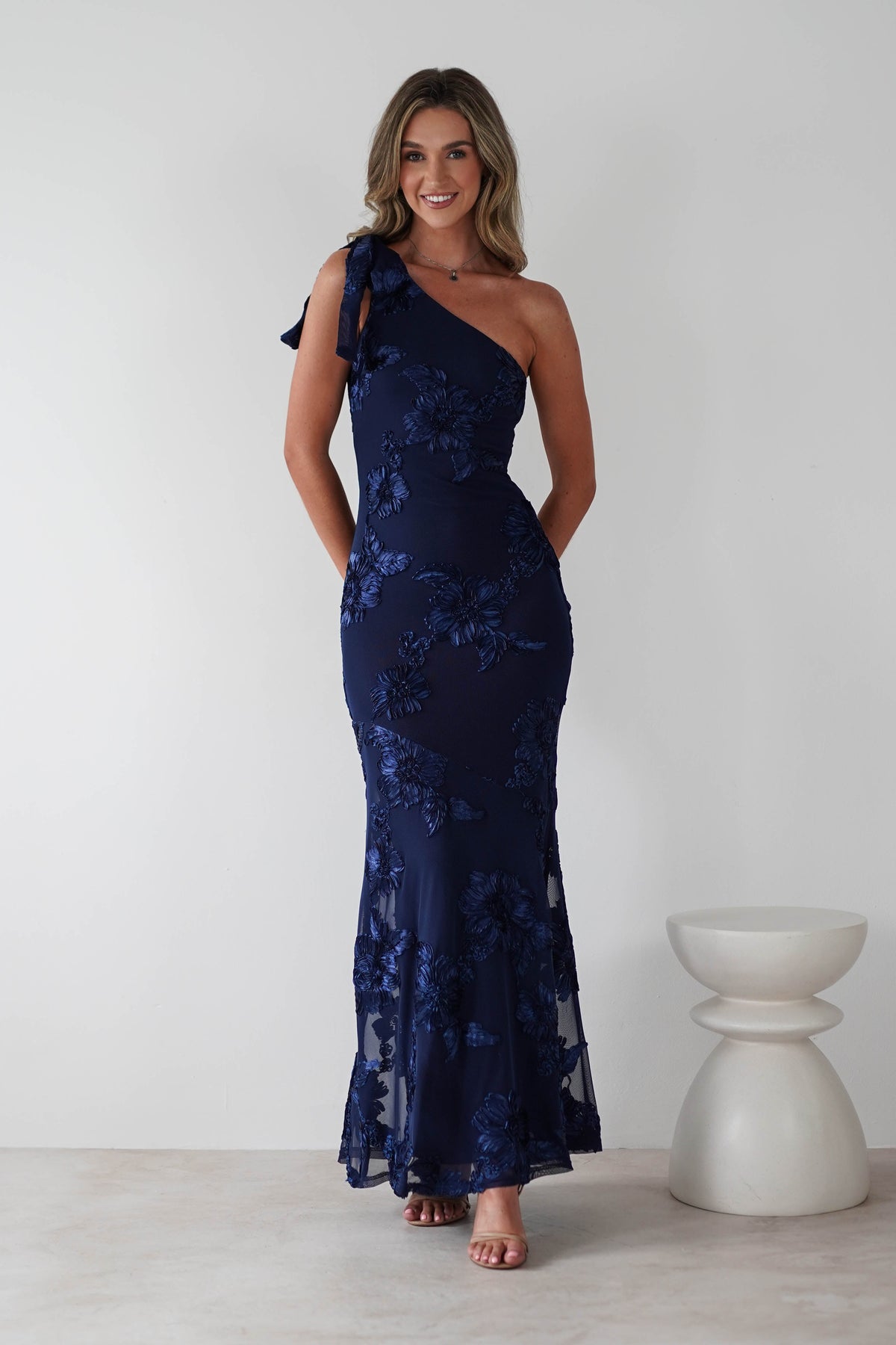 Thelma Floral Textured Maxi Dress | Navy-Oh Hello Clothing