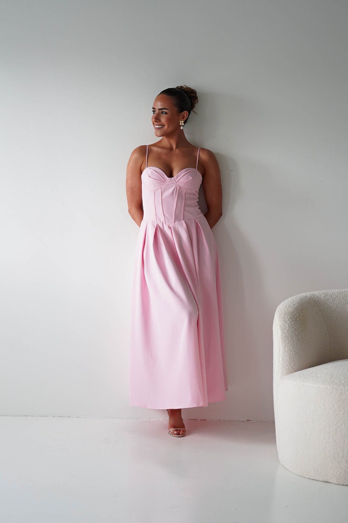 Tully Sweetheart Corset Midaxi Dress | Pink-Oh Hello Clothing