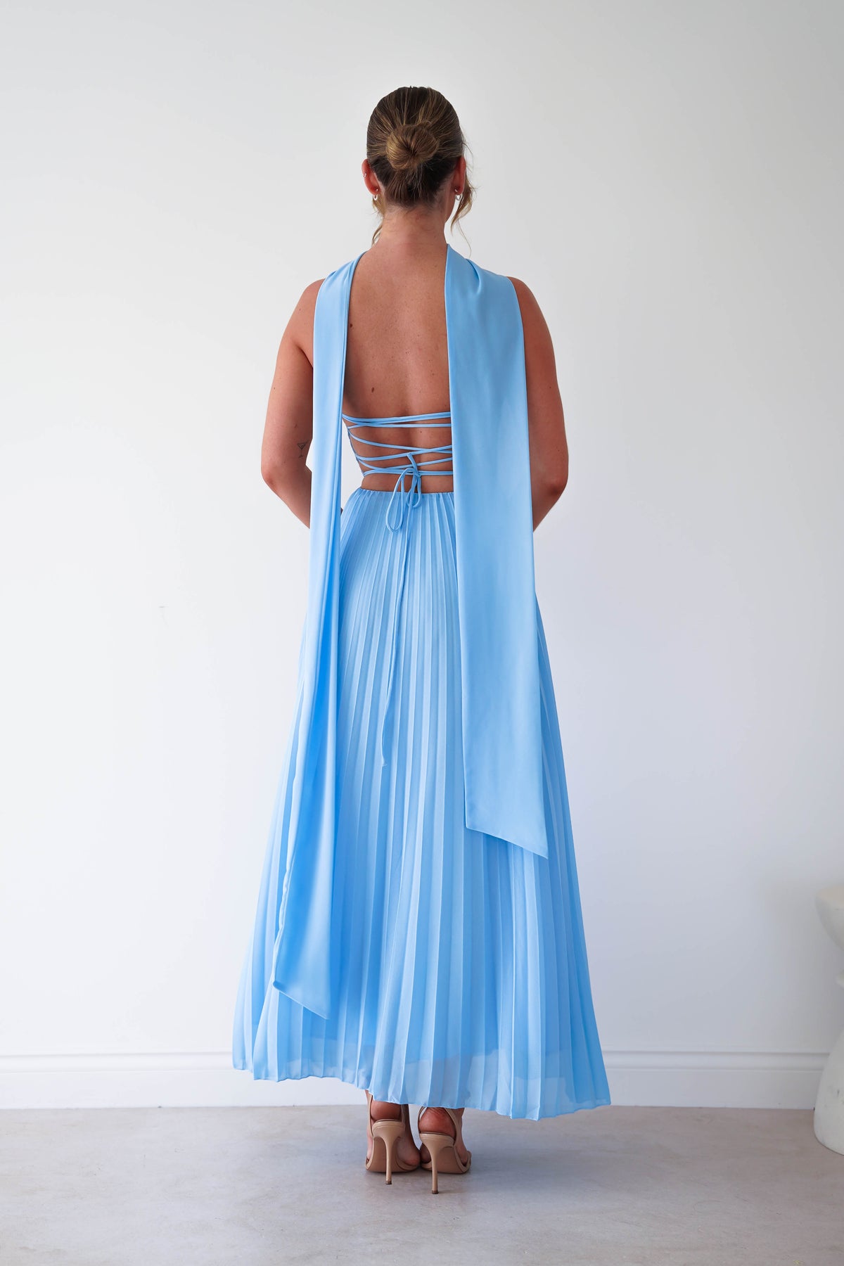 Vasanti Pleated Strapless Maxi Dress | Blue-Oh Hello Clothing