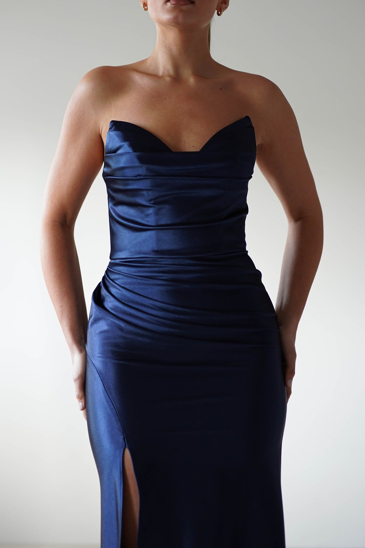 Venice Strapless Bodycon Gown | Navy-Oh Hello Clothing