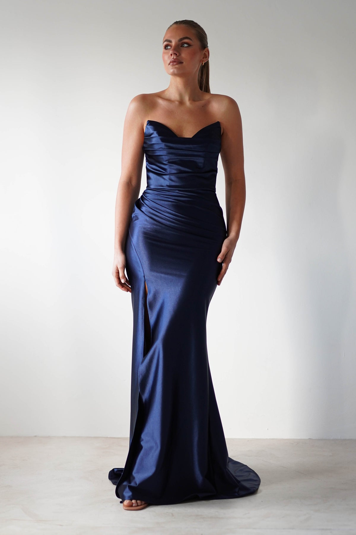 Venice Strapless Bodycon Gown | Navy-Oh Hello Clothing