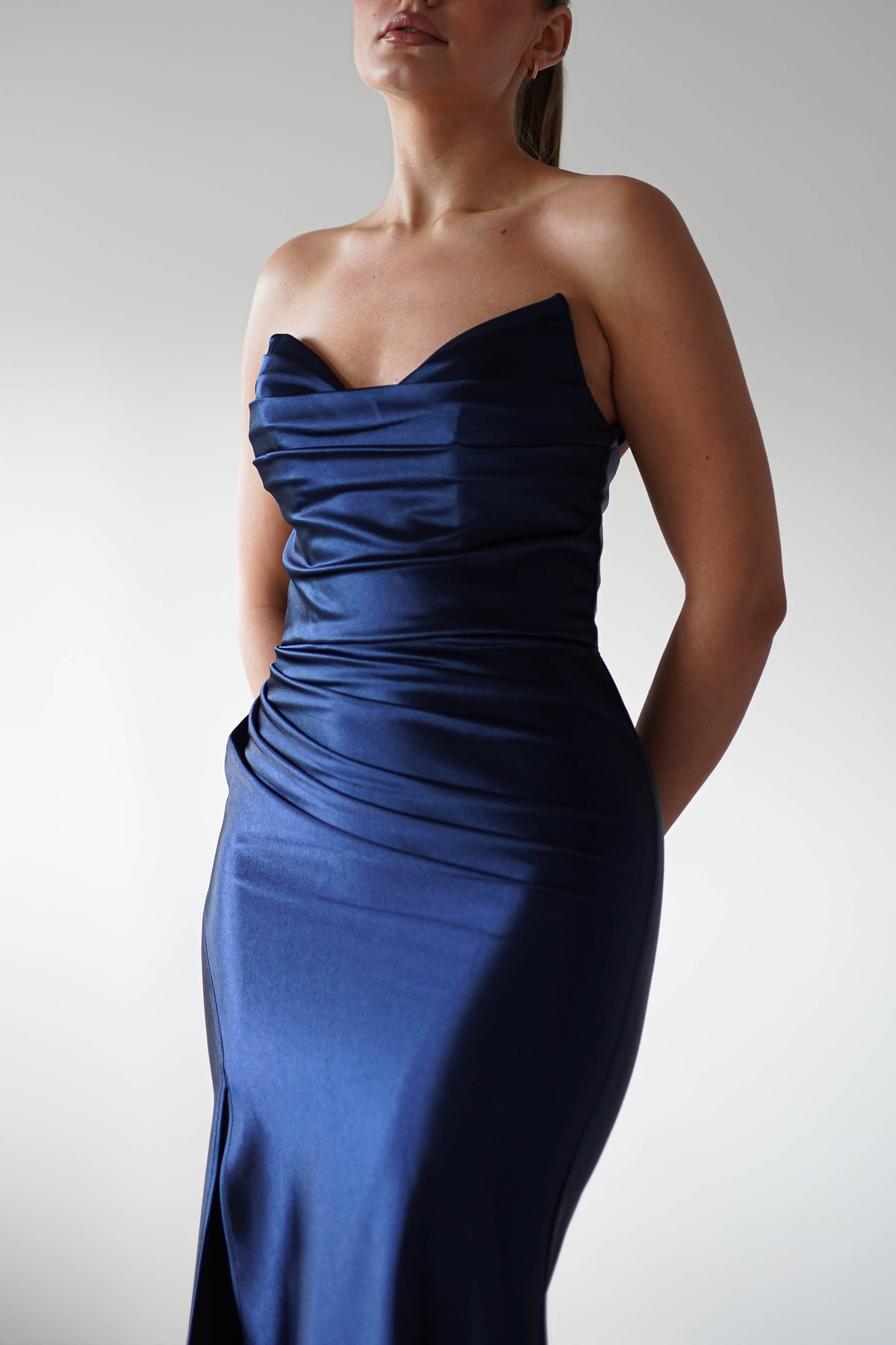 Venice Strapless Bodycon Gown | Navy-Oh Hello Clothing