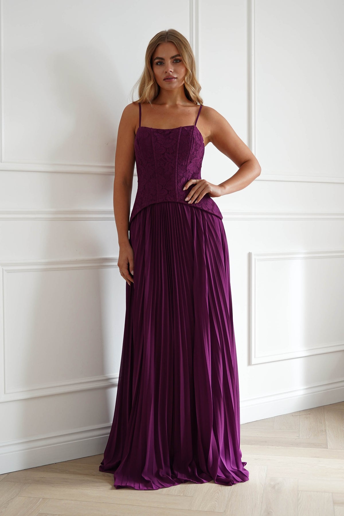 Victoria Dropped Peplum Maxi Dress | Plum-Oh Hello Clothing